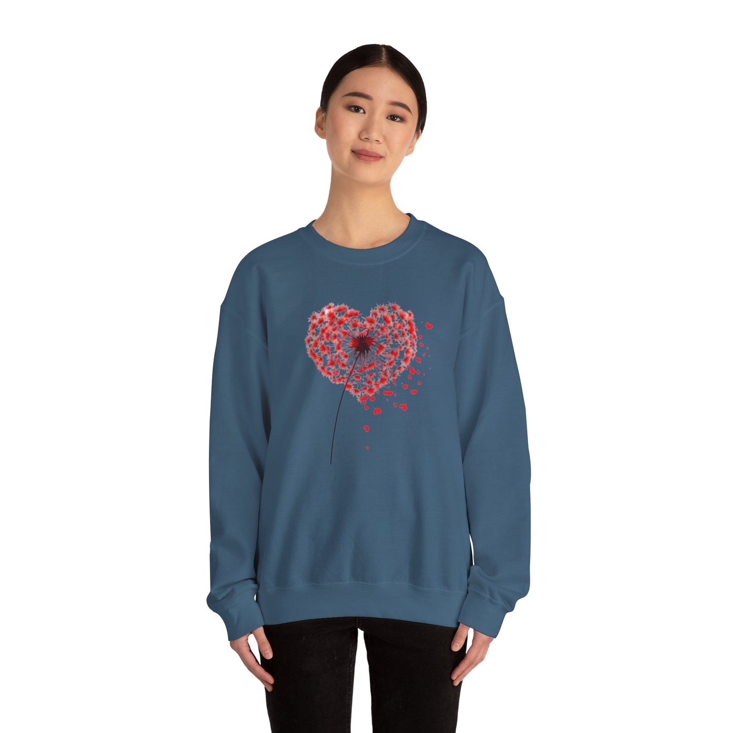 Dandelion Heart Sweatshirt, Valentine Sweatshirt, Wildflower Sweatshirt, Valentine Flower Sweatshirt, Love Sweatshirt - Unisex Sweatshirt