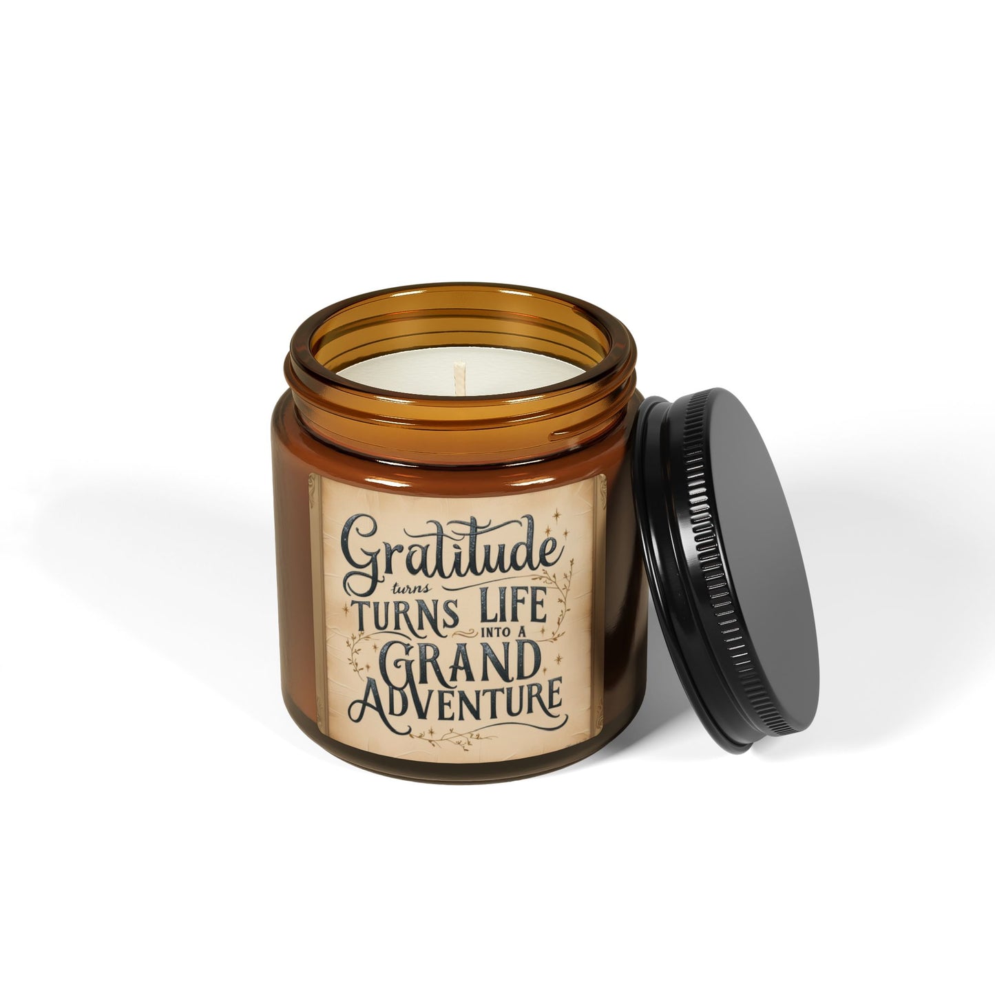 Thankful Harvest Scented Soy Candle in Amber | Perfect for Thanksgiving Adventures | Scented Soy Candle (Multi-Size, Amber Jar)