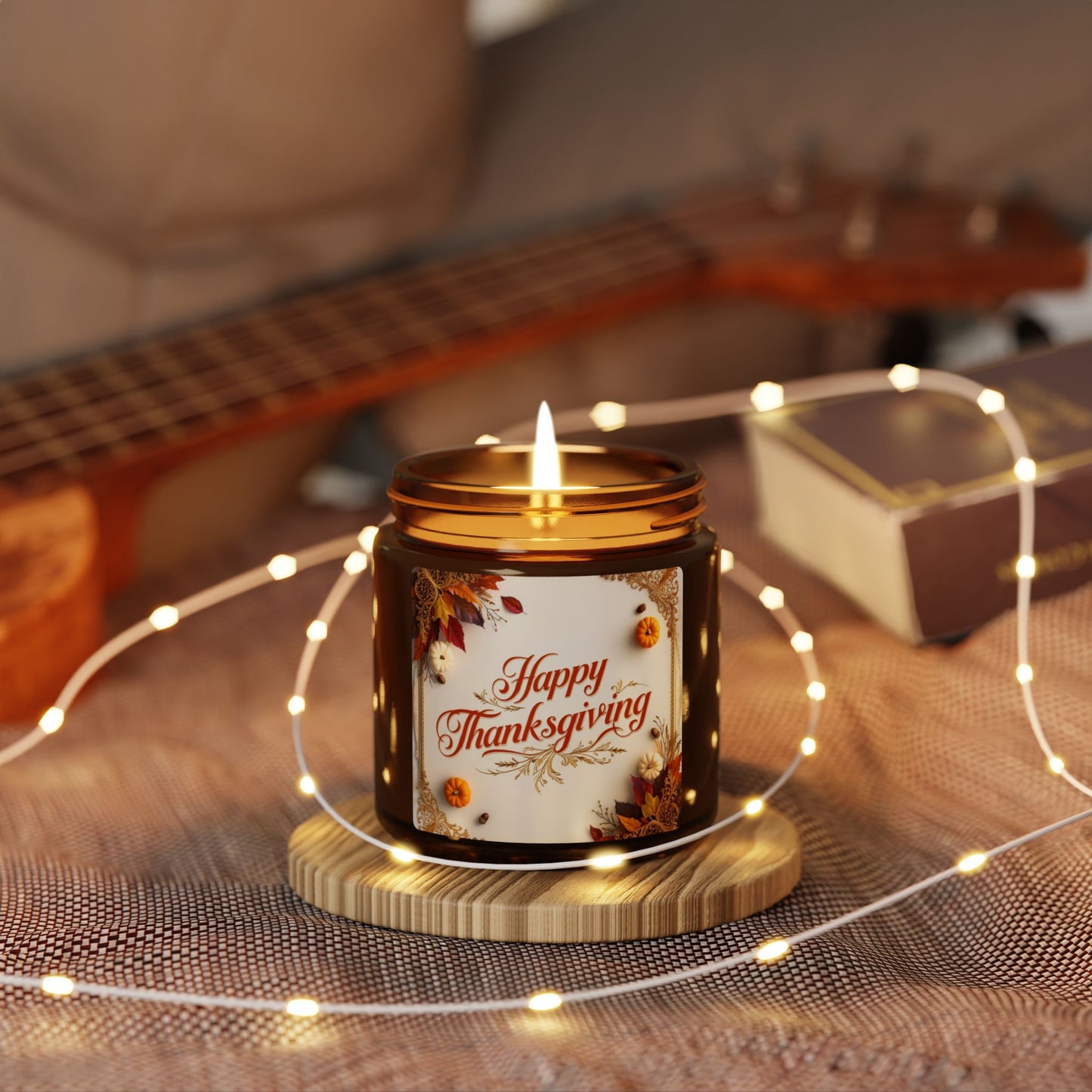Thankful Harvest Scented Soy Candle in Amber | Perfect for Thanksgiving Adventures | Scented candles