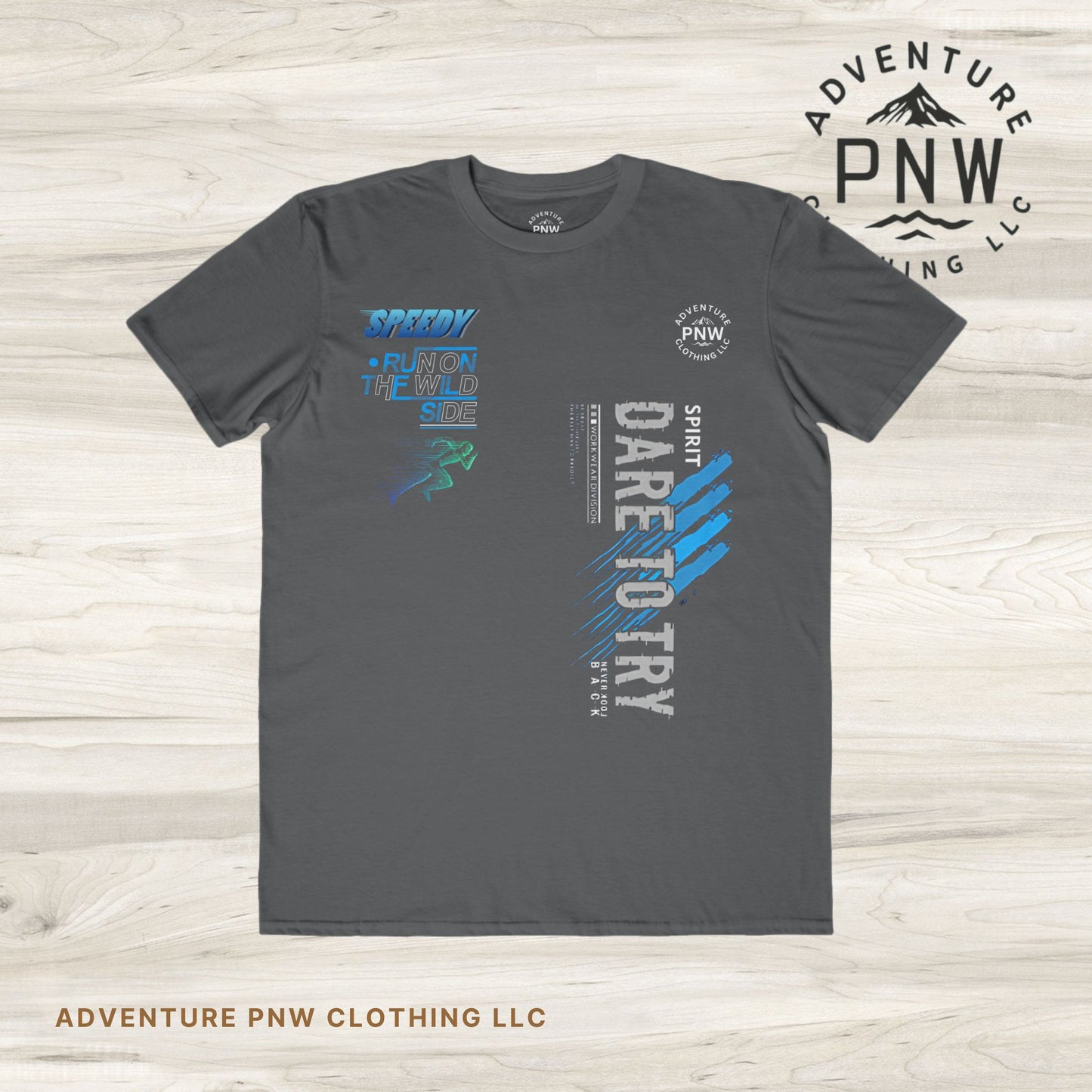 Athletic T-Shirt, Outdoor Adventure Tee, Dare to Try Running Hiking PNW Lightweight Fashion Tee, Men's Activewear, Fitness Top