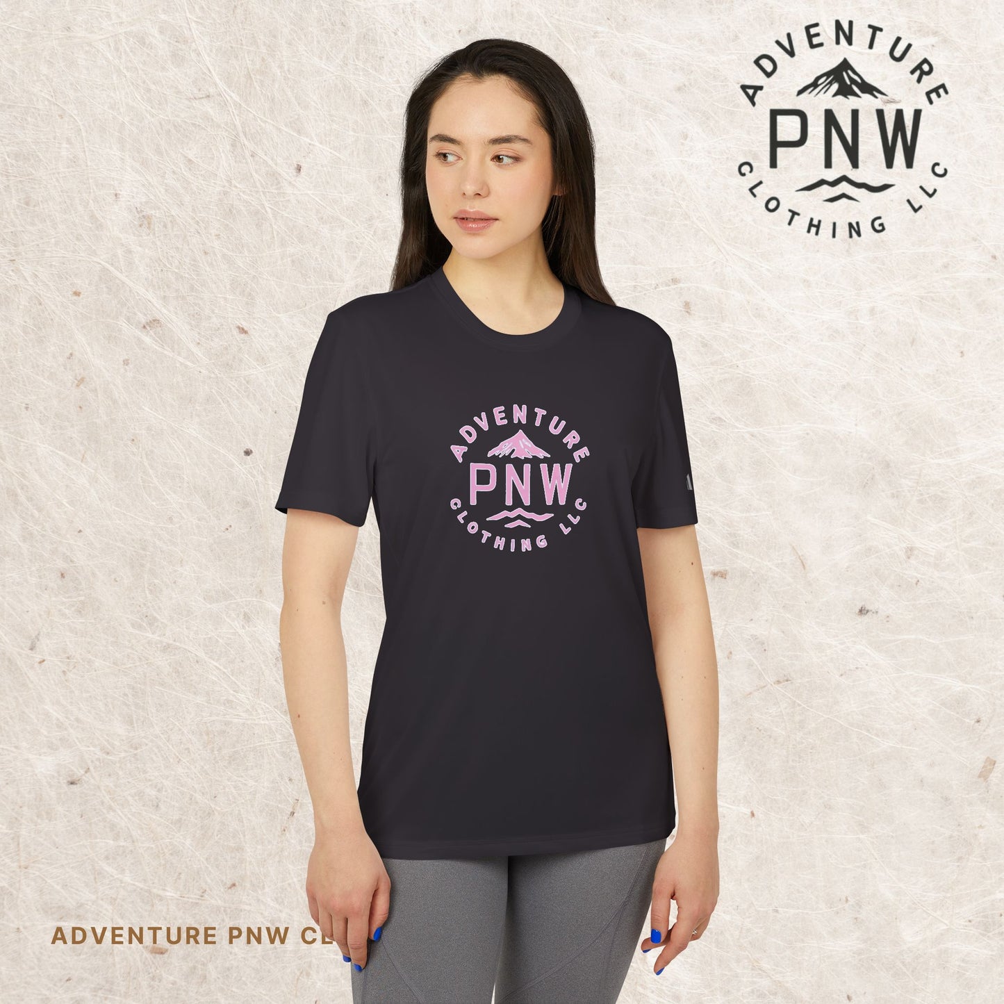 Adidas® Unisex PNW Pink Logo Sport T-Shirt | Premium Athletic Adventure Mountains