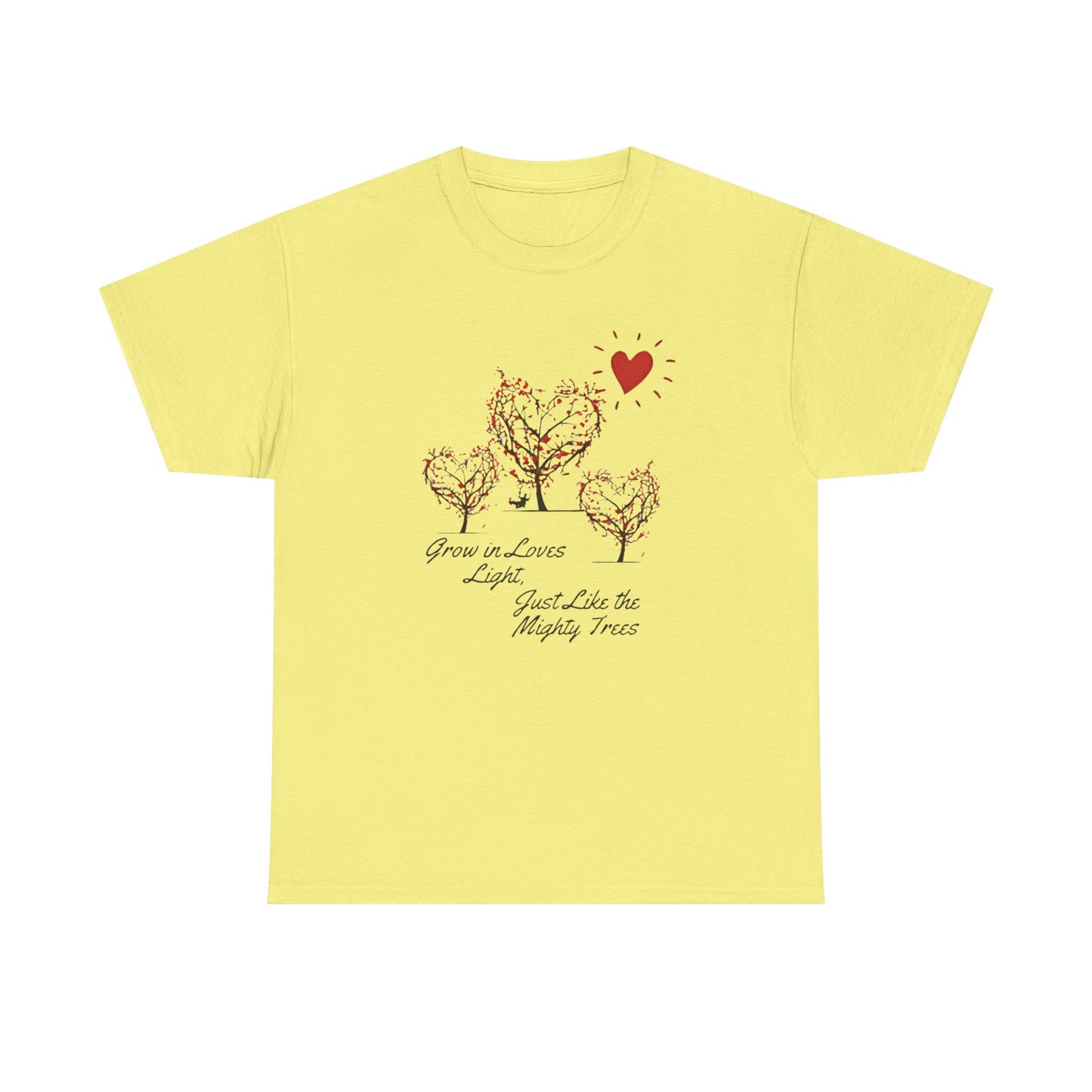 Grow in Love's Light Tree Heart T-Shirt, Outdoors Campers Top, Forest, Nature Lovers Gift, Love Shirt, Valentines day unisex Tshirt