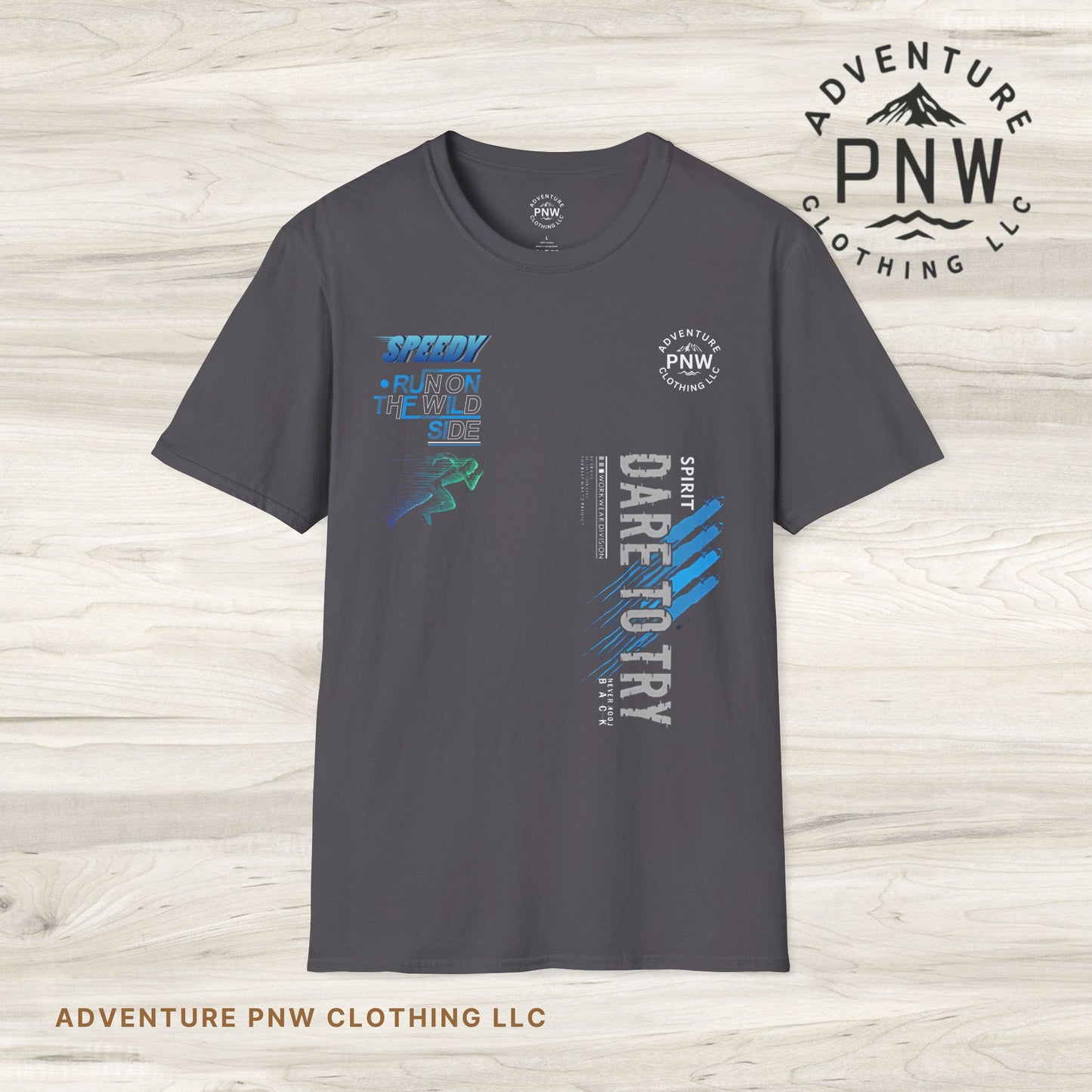 Try to Dare Athletic T-Shirt, Running Hiking PNW Outdoor Adventure Tee, Unisex Softstyle Apparel