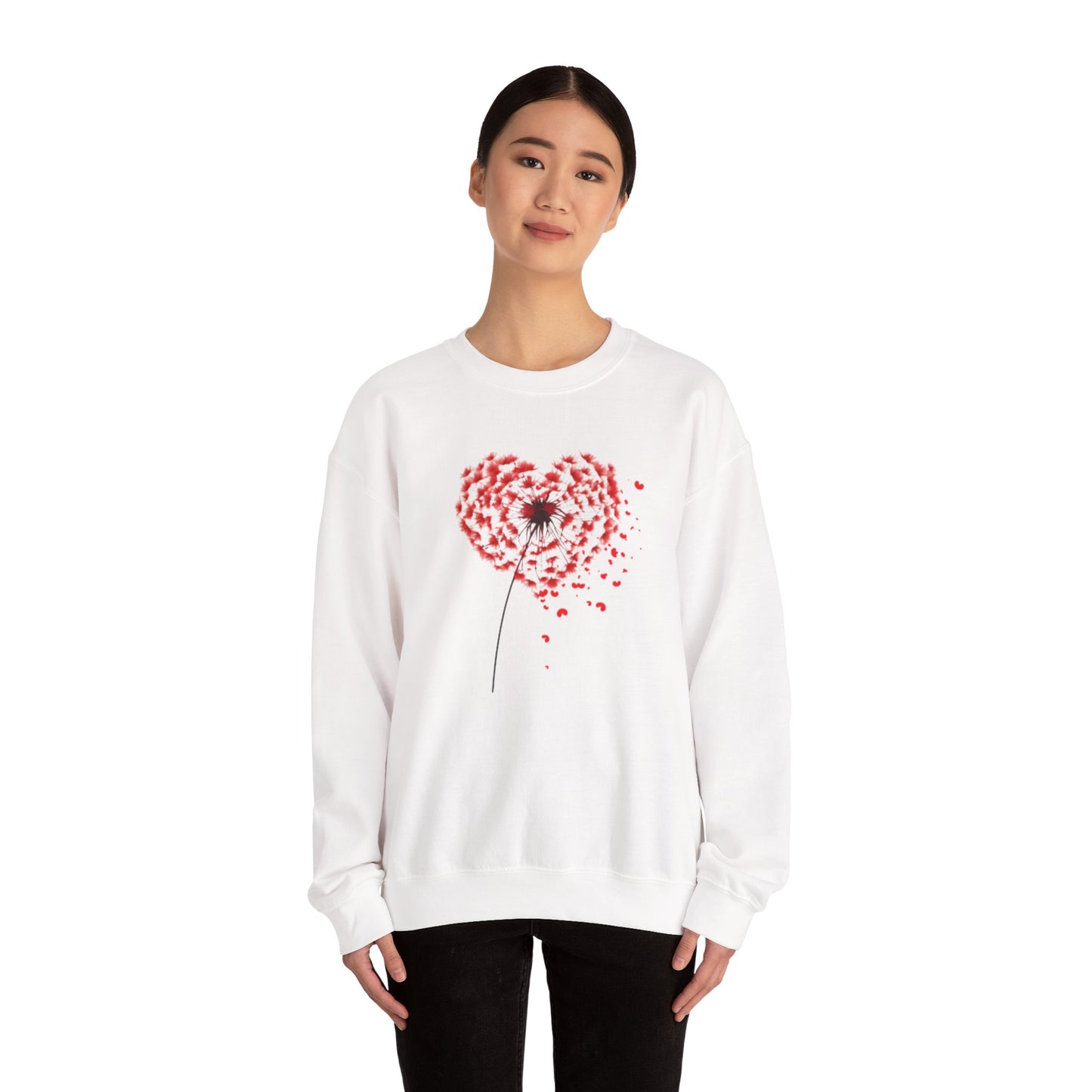 Dandelion Heart Sweatshirt, Valentine Sweatshirt, Wildflower Sweatshirt, Valentine Flower Sweatshirt, Love Sweatshirt - Unisex Sweatshirt