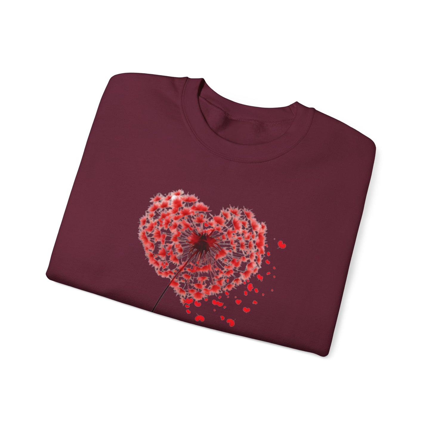 Dandelion Heart Sweatshirt, Valentine Sweatshirt, Wildflower Sweatshirt, Valentine Flower Sweatshirt, Love Sweatshirt - Unisex Sweatshirt