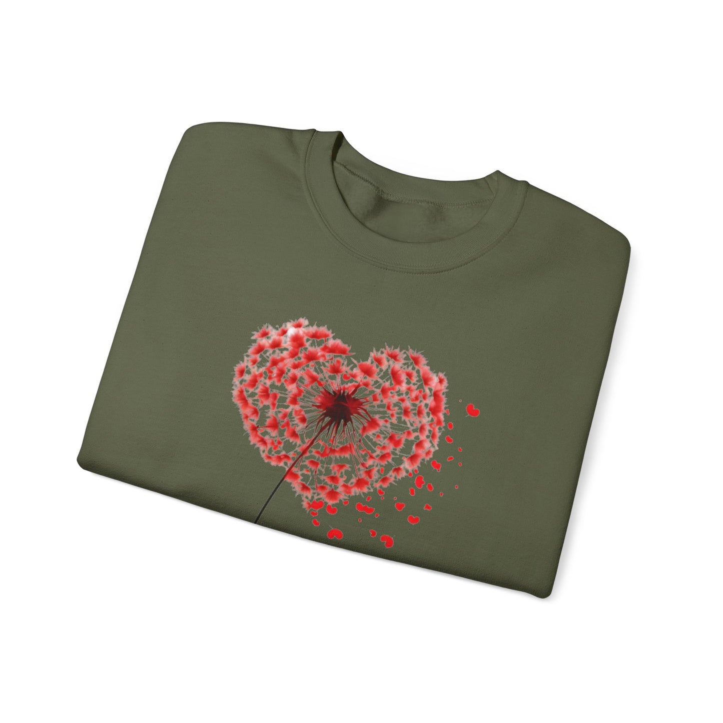 Dandelion Heart Sweatshirt, Valentine Sweatshirt, Wildflower Sweatshirt, Valentine Flower Sweatshirt, Love Sweatshirt - Unisex Sweatshirt
