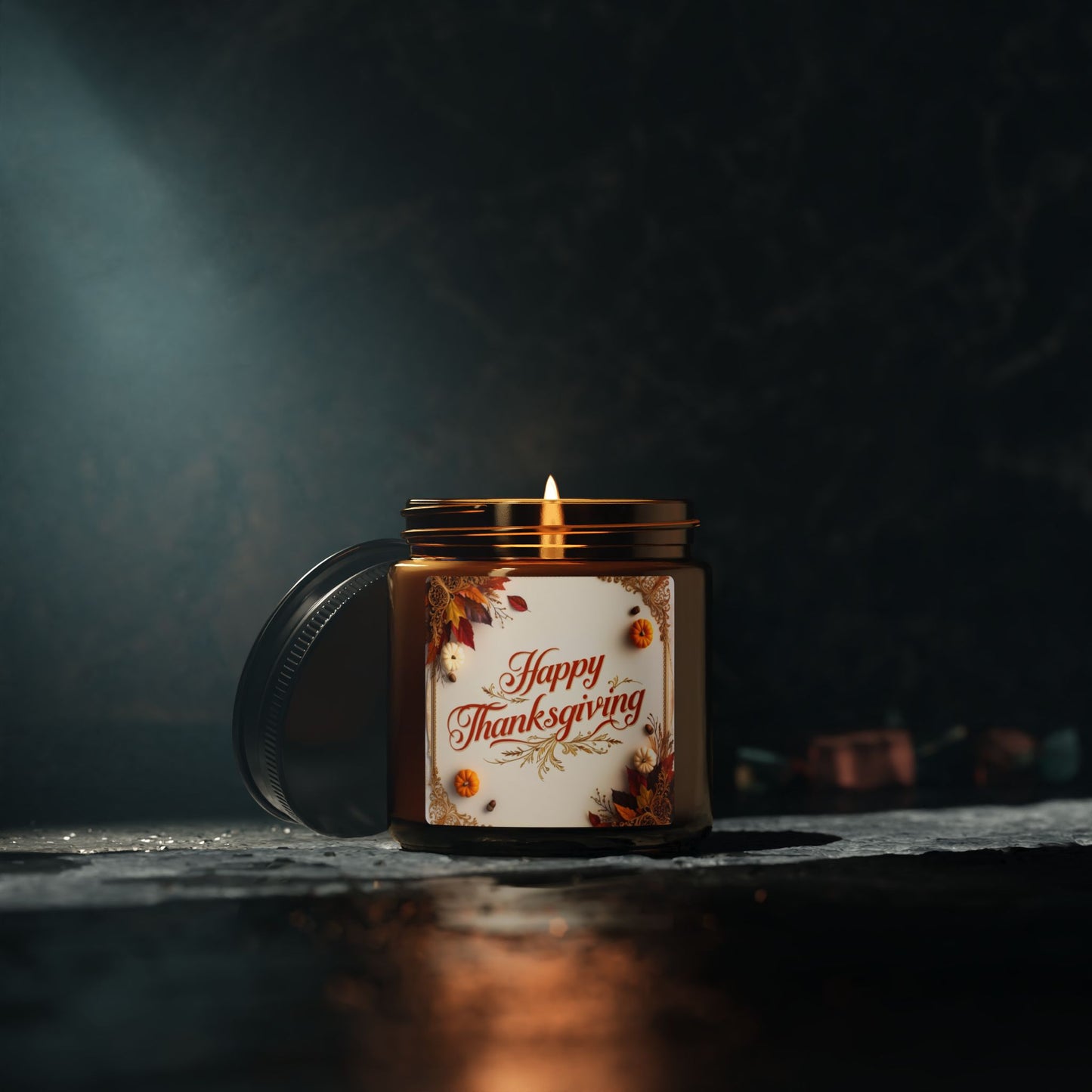 Thankful Harvest Scented Soy Candle in Amber | Perfect for Thanksgiving Adventures | Scented candles