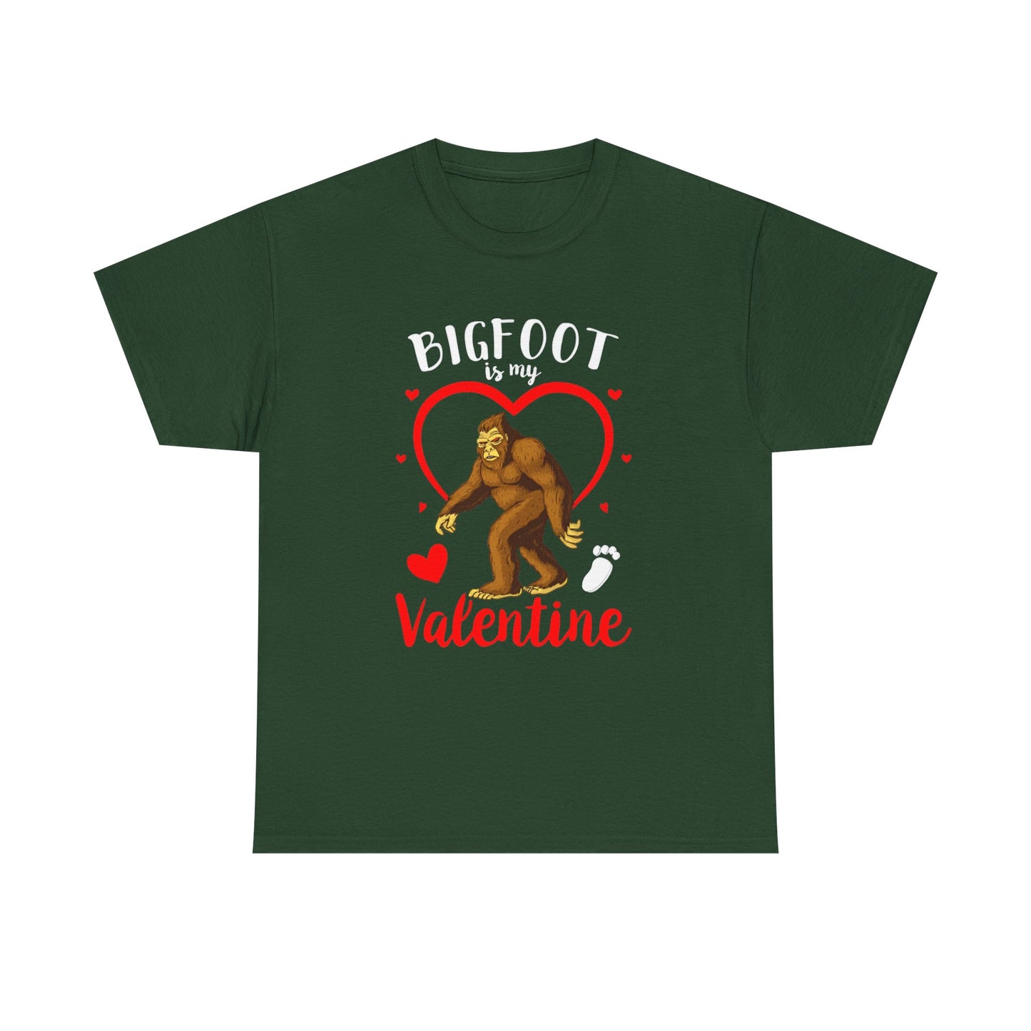 Bigfoot Is My Valentine Unisex Tee, Bigfoot Lover Gift, Cryptid Valentine Shirt, Folklore Love Tee, Funny Vday Tee, Valentines Day Gift