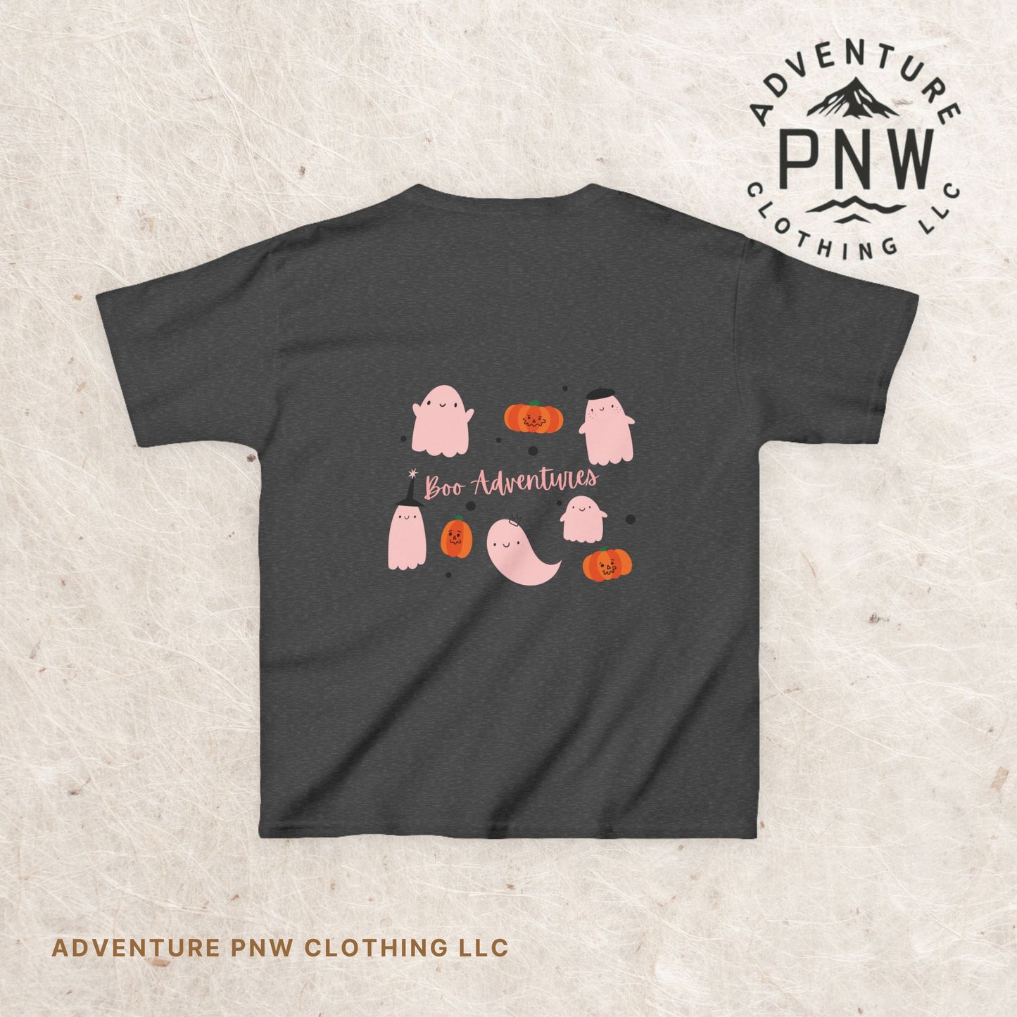 Kids Tee, Cute Ghost Pumpkins Boo Adventure Shirt for Children, Halloween Pumpkin Costume Youth Top, Halloween Party Outfit, Fall Kid's