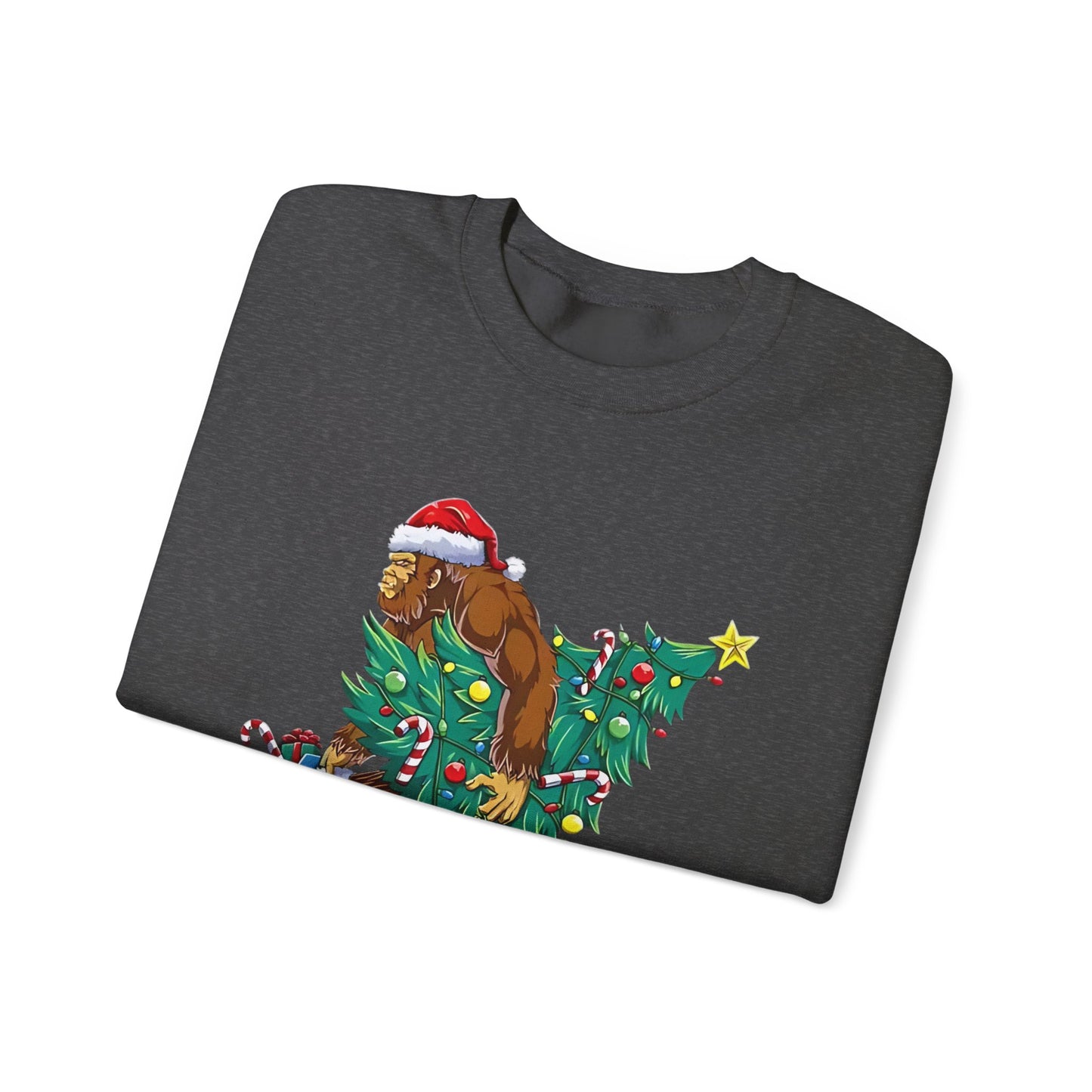 Bigfoot Christmas Lights Sweatshirt, Sasquatch Xmas Jumper, Holiday Bigfoot Sweater, Unisex Bigfoot Crewneck, Christmas Sweatshirt for Men