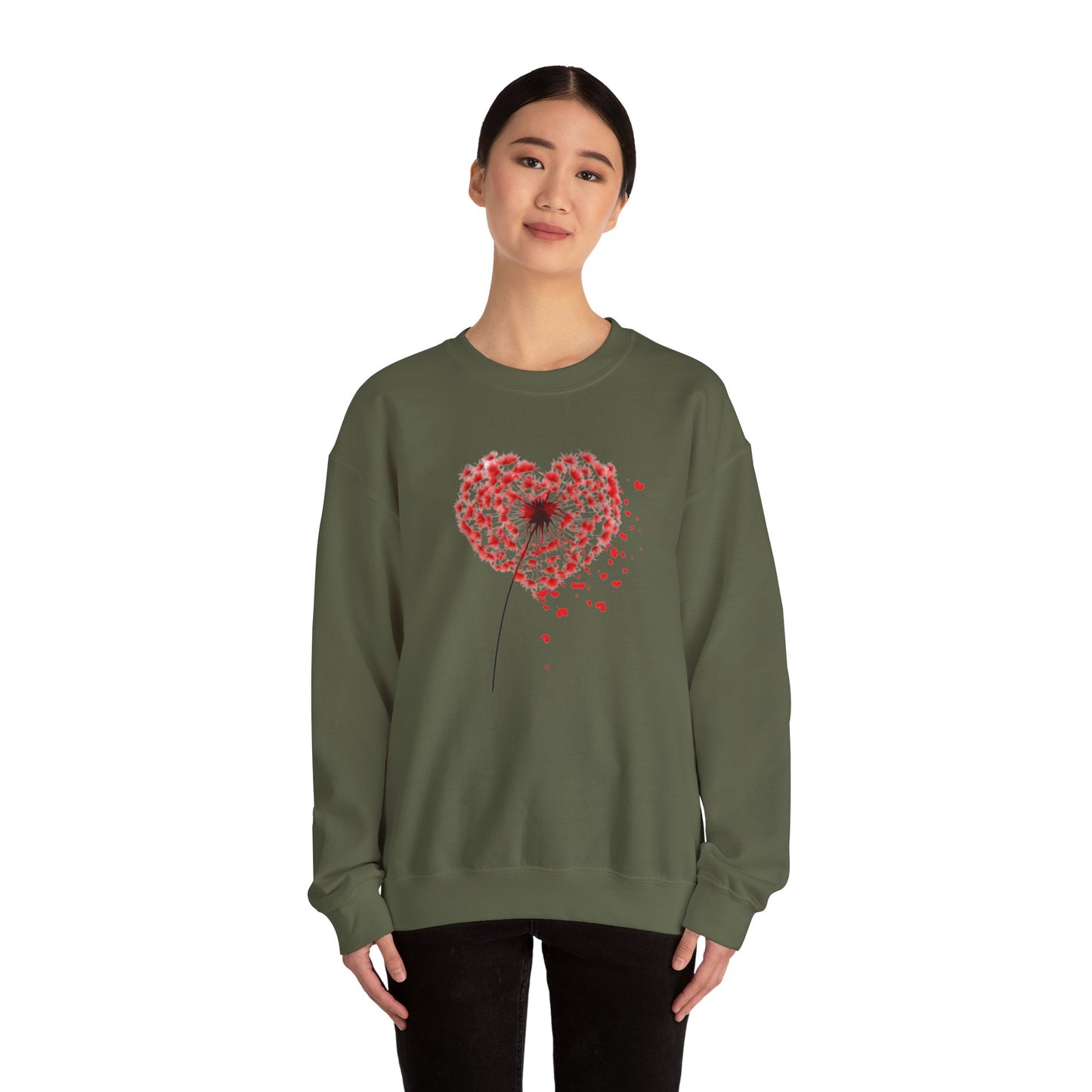 Dandelion Heart Sweatshirt, Valentine Sweatshirt, Wildflower Sweatshirt, Valentine Flower Sweatshirt, Love Sweatshirt - Unisex Sweatshirt