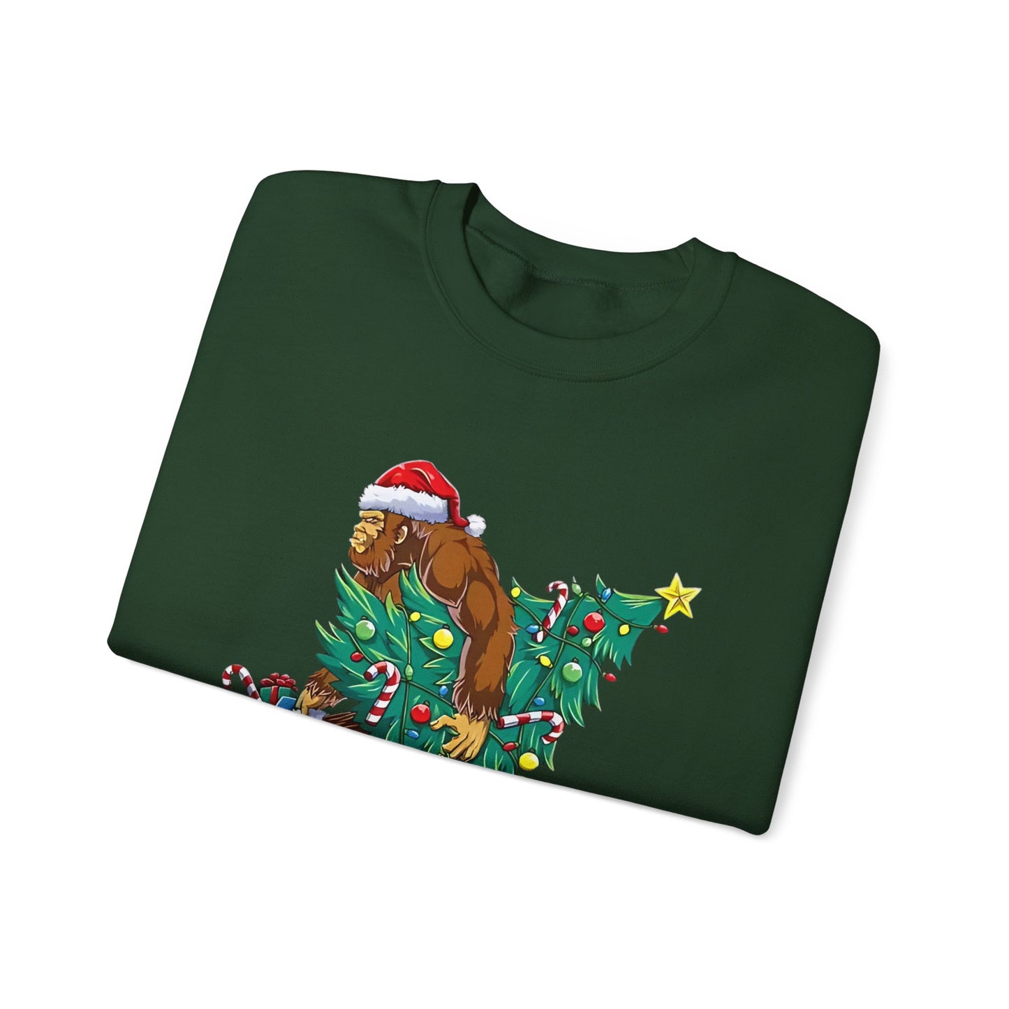 Bigfoot Christmas Lights Sweatshirt, Sasquatch Xmas Jumper, Holiday Bigfoot Sweater, Unisex Bigfoot Crewneck, Christmas Sweatshirt for Men