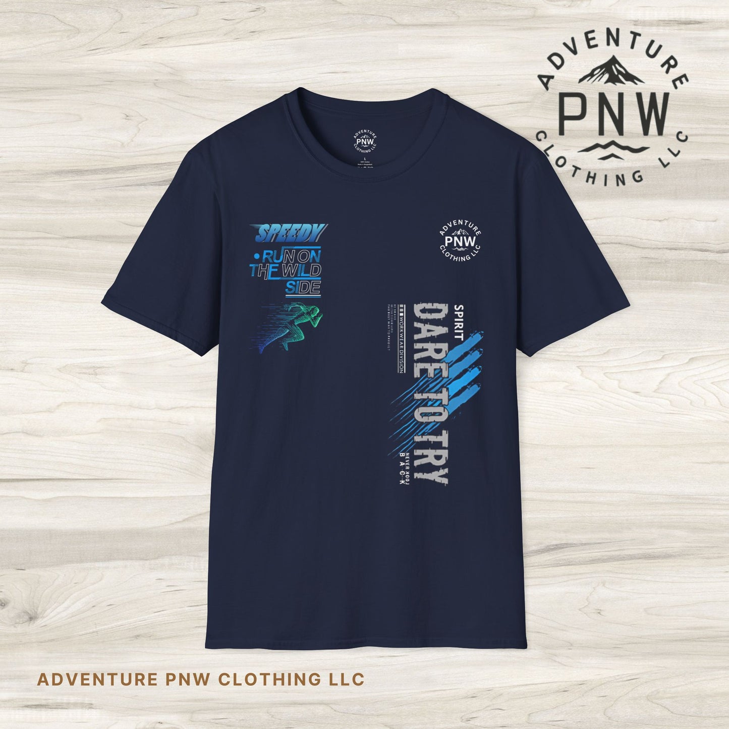 Try to Dare Athletic T-Shirt, Running Hiking PNW Outdoor Adventure Tee, Unisex Softstyle Apparel