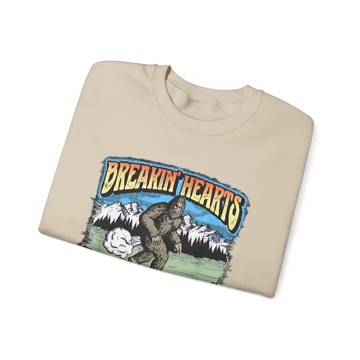 Breakin Hearts Rippin Farts Funny Sasquatch Bigfoot 80s Unisex Sweatshirt - Funny Gift, Bigfoot Lover, Funny Sweatshirt, Sasquatch Shirt,