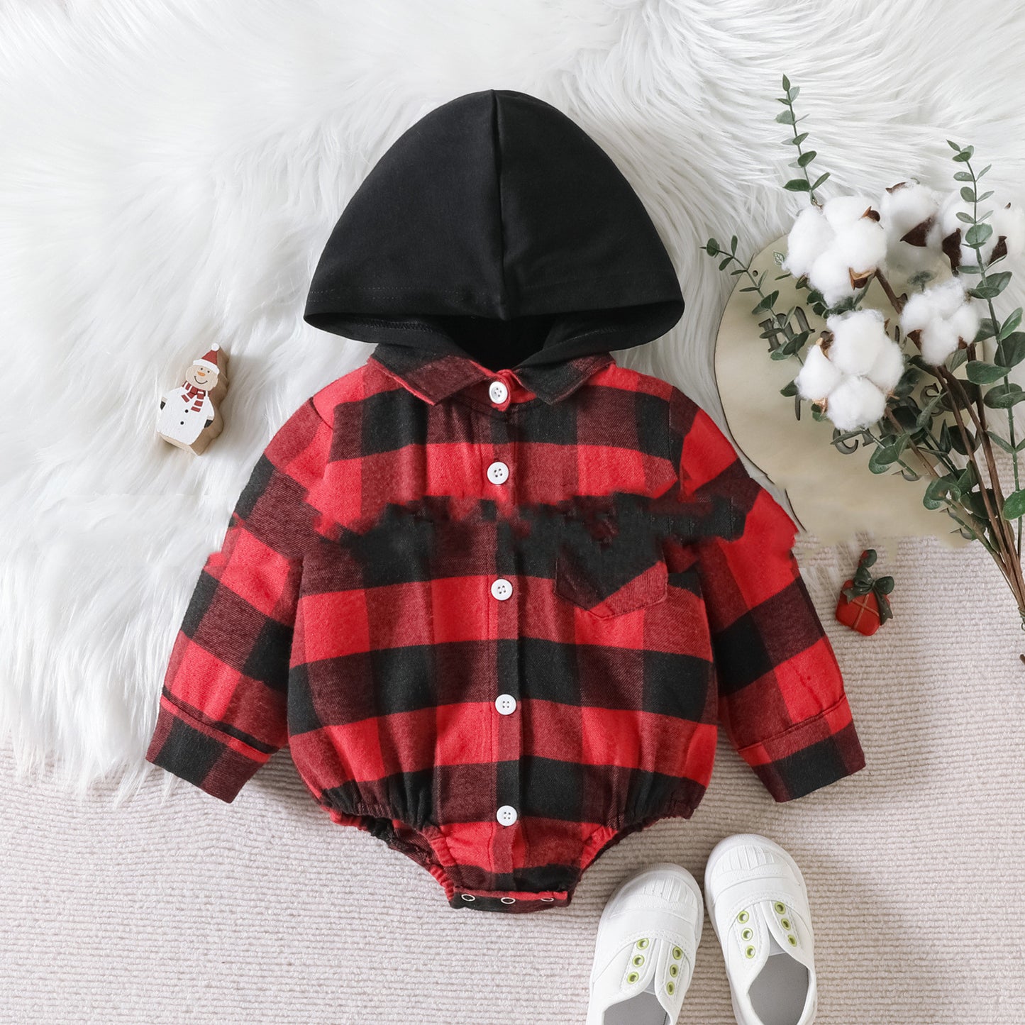 Baby Plaid Hooded Jumpsuit | Cotton Baby Clothing for All Seasons