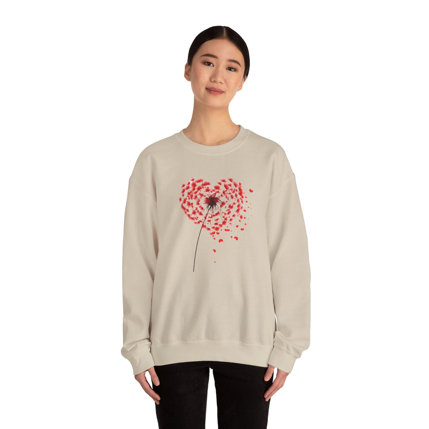 Dandelion Heart Sweatshirt, Valentine Sweatshirt, Wildflower Sweatshirt, Valentine Flower Sweatshirt, Love Sweatshirt - Unisex Sweatshirt
