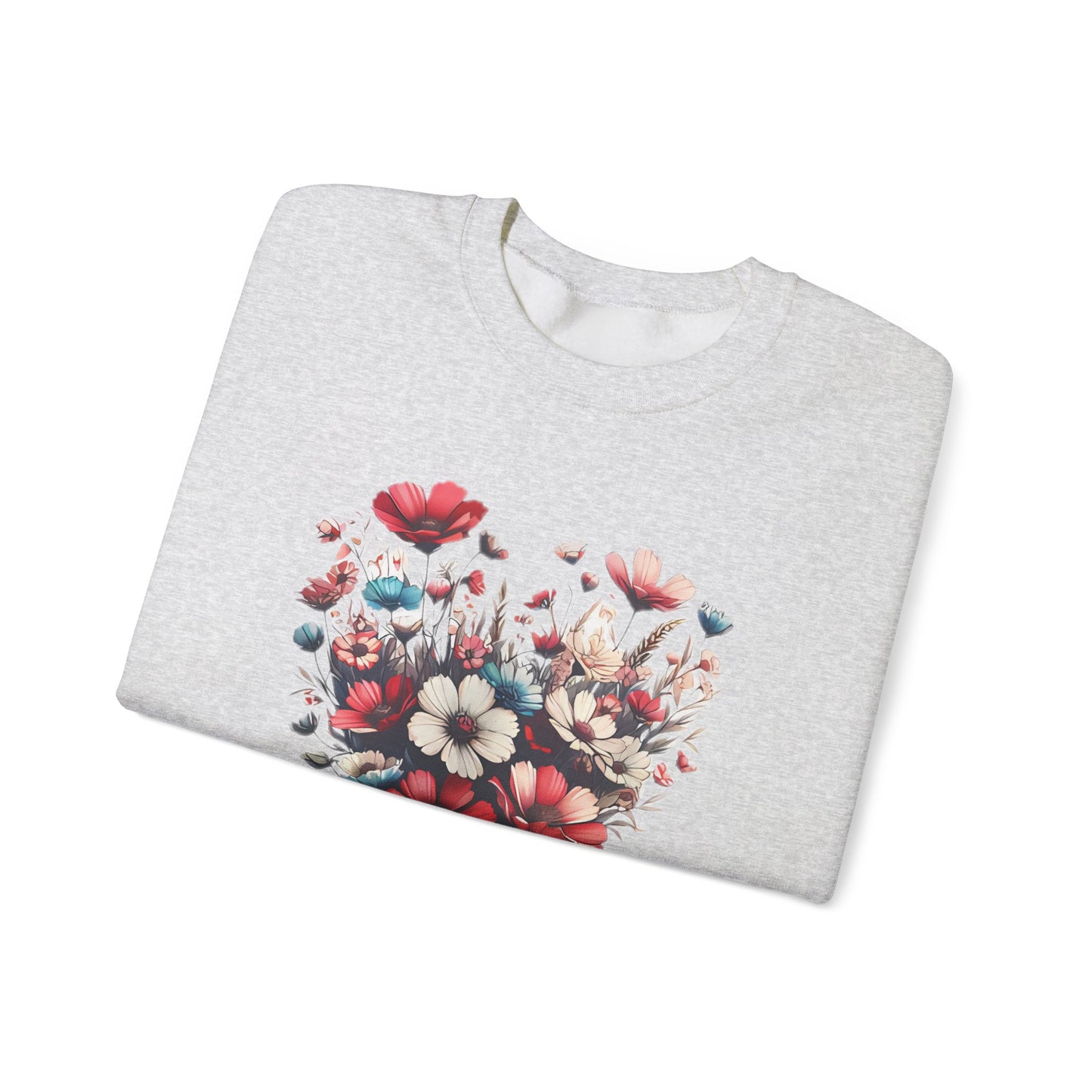 Heart Shaped Flowers Sweatshirt - Floral Graphic Shirt, Botanical Garden Lover Gift, Romantic Nature Print Apparel, Spring Blossoms Top,