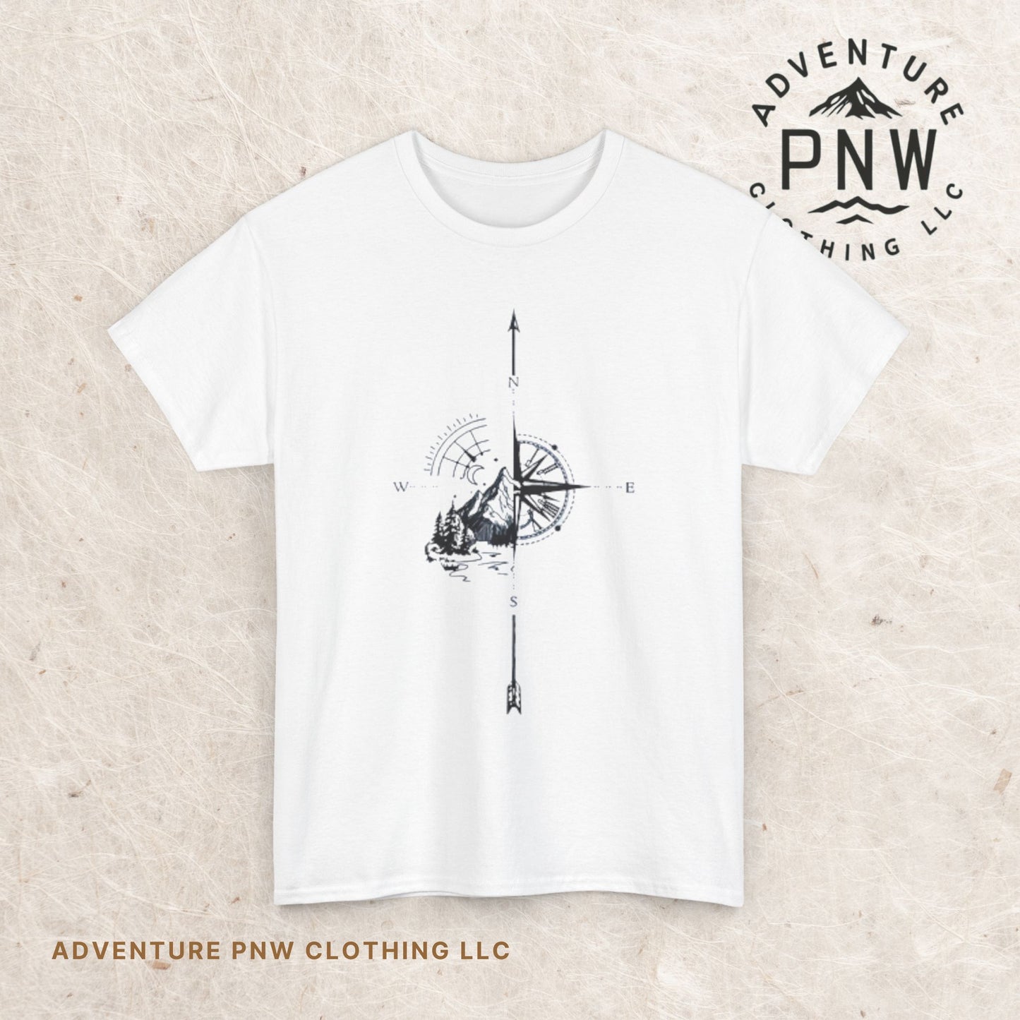 Mountain Compass Pattern Unisex Tee, Adventure Lover Hiking Tshirt, Traveler Gift Shirt, Nature Outdoor Top