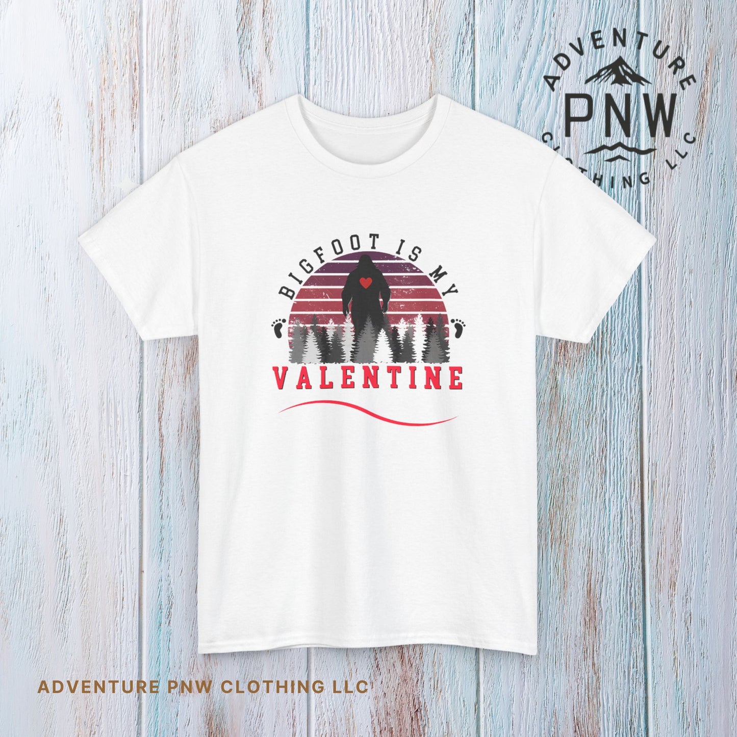 Bigfoot Is My Valentine Unisex Tee, Funny Cryptid Gift Shirt, V Day Tshirt, Valentines Day Gift