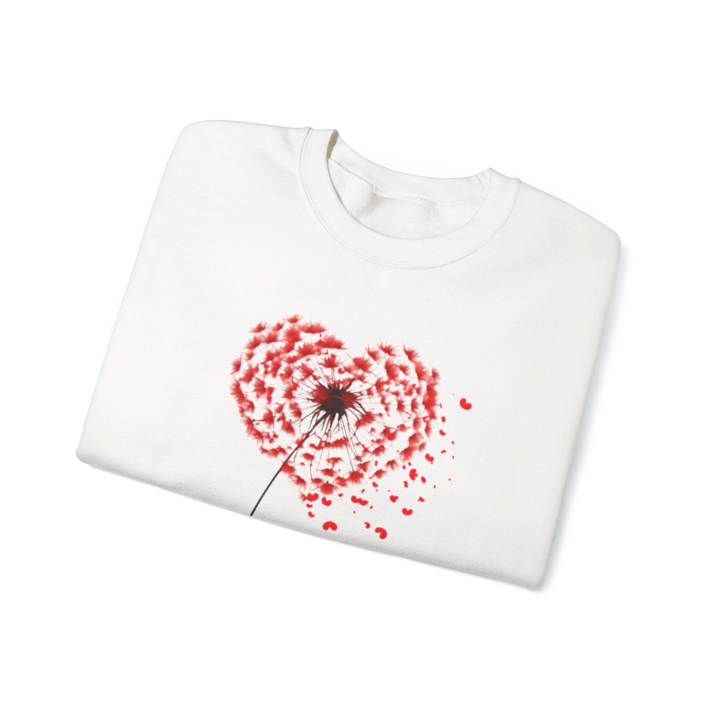 Dandelion Heart Sweatshirt, Valentine Sweatshirt, Wildflower Sweatshirt, Valentine Flower Sweatshirt, Love Sweatshirt - Unisex Sweatshirt