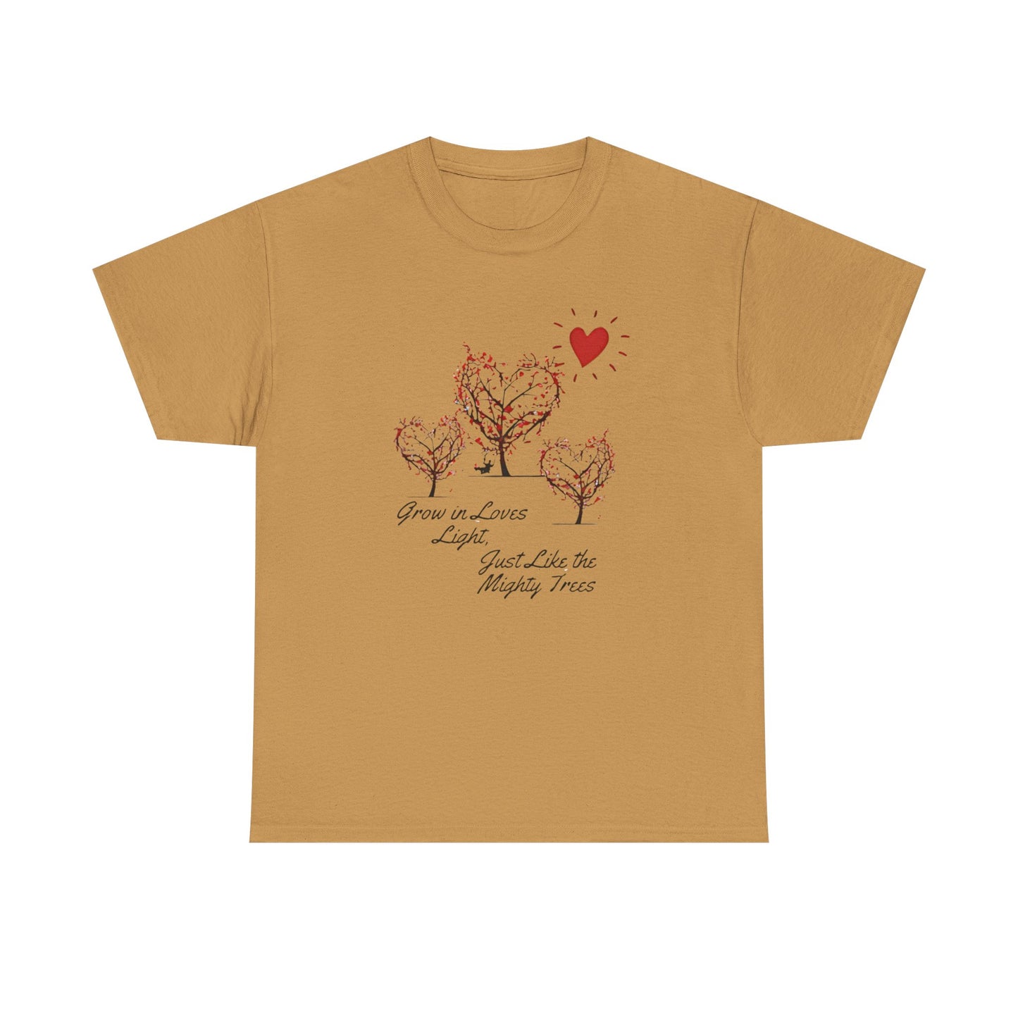 Grow in Love's Light Tree Heart T-Shirt, Outdoors Campers Top, Forest, Nature Lovers Gift, Love Shirt, Valentines day unisex Tshirt
