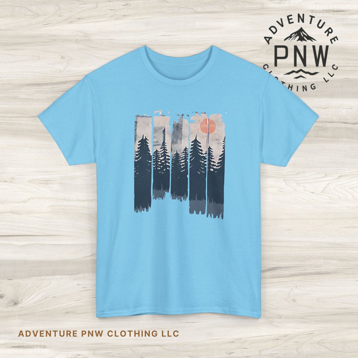 Forest Mountain T Shirt, Nature Lover Hiking Outdoorsy Tee, Glamping Adventure Vintage Tshirt, 90s Retro Camping Top, Unisex Heavy Cotton