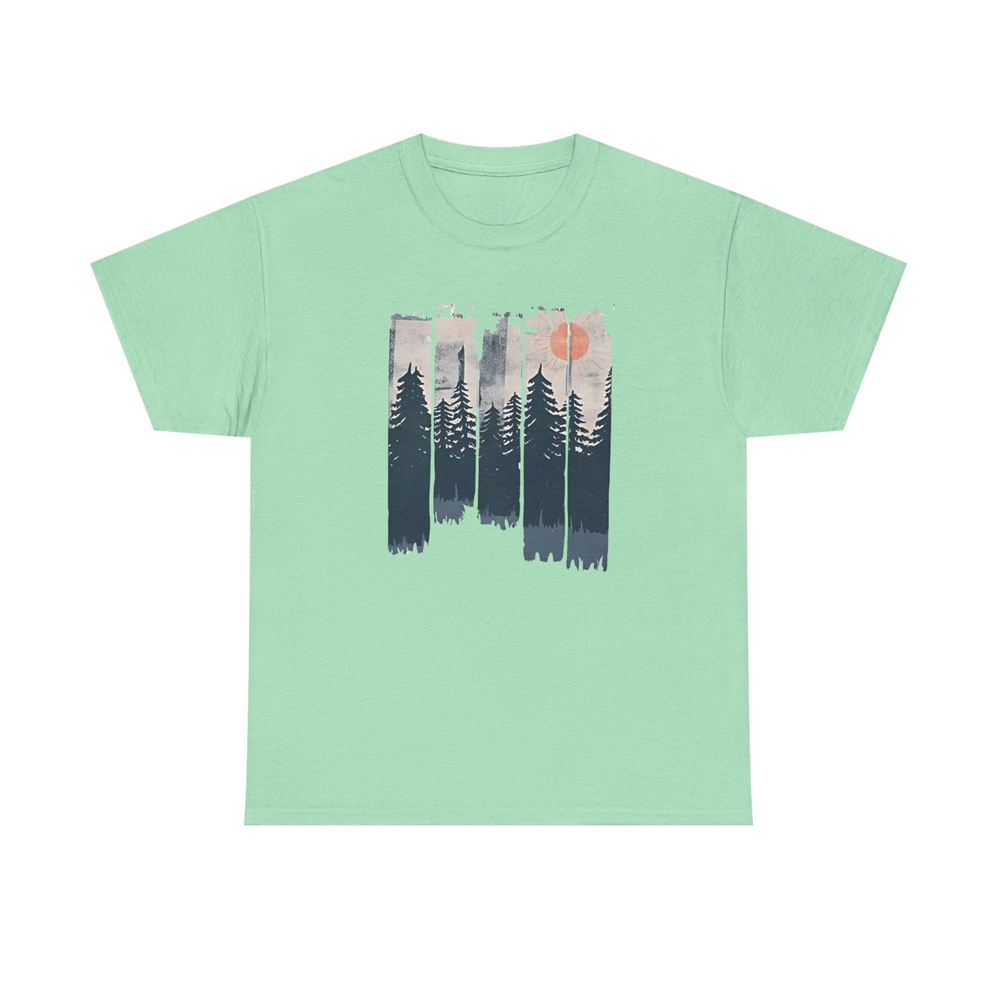 Forest Mountain T Shirt, Nature Lover Hiking Outdoorsy Tee, Glamping Adventure Vintage Tshirt, 90s Retro Camping Top, Unisex Heavy Cotton