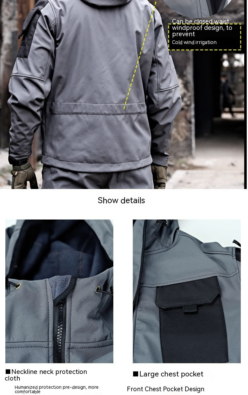 Tactical Soft Shell Jacket - Heavy-Duty Waterproof Outdoor Windbreaker with Multi-Pockets