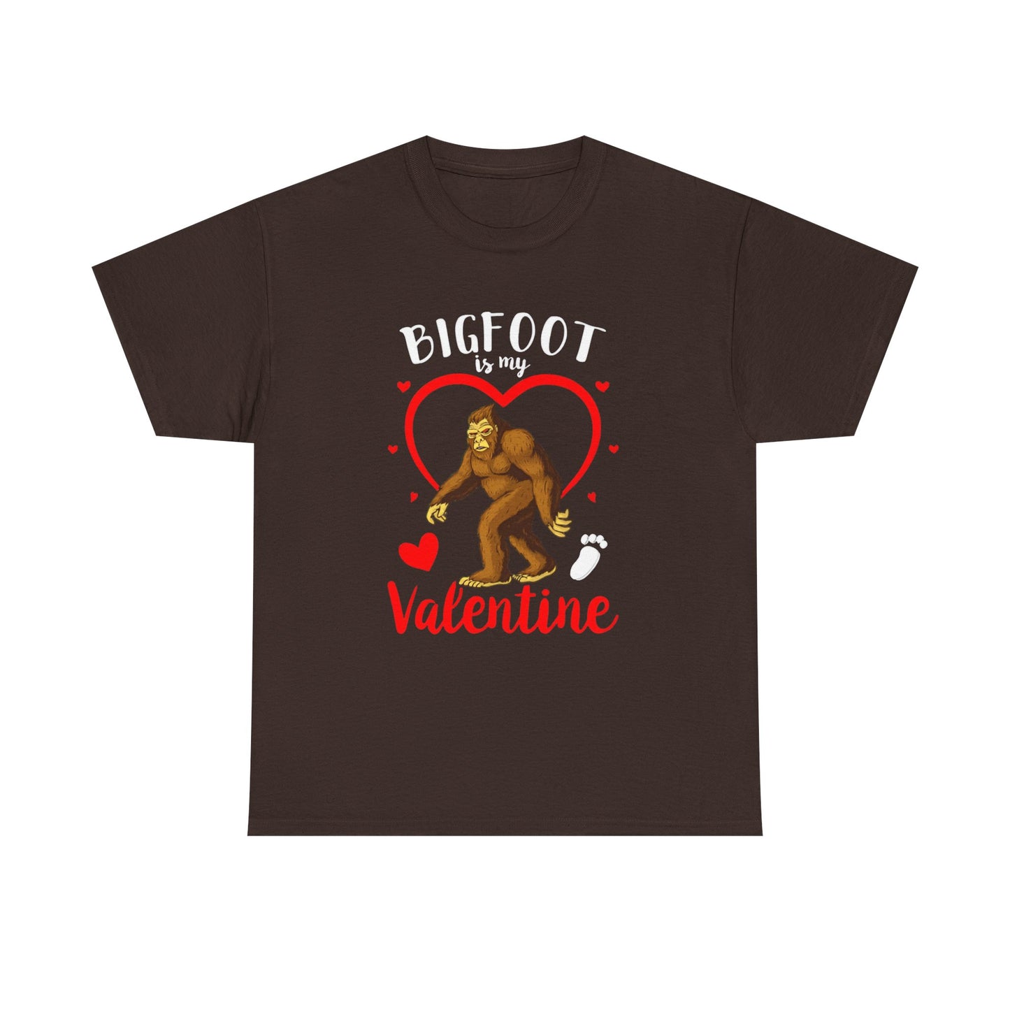 Bigfoot Is My Valentine Unisex Tee, Bigfoot Lover Gift, Cryptid Valentine Shirt, Folklore Love Tee, Funny Vday Tee, Valentines Day Gift