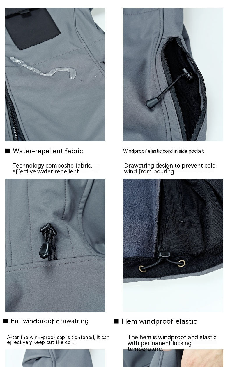Tactical Soft Shell Jacket - Heavy-Duty Waterproof Outdoor Windbreaker with Multi-Pockets
