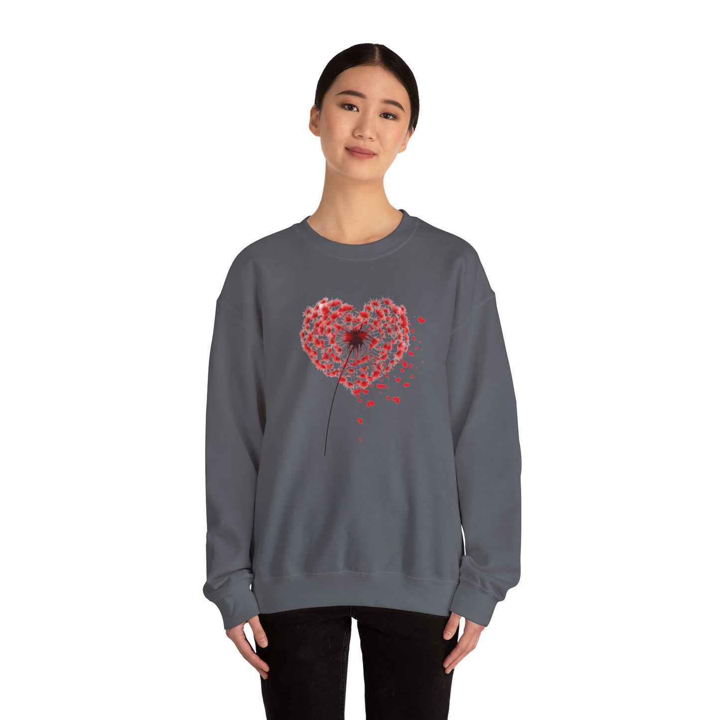 Dandelion Heart Sweatshirt, Valentine Sweatshirt, Wildflower Sweatshirt, Valentine Flower Sweatshirt, Love Sweatshirt - Unisex Sweatshirt