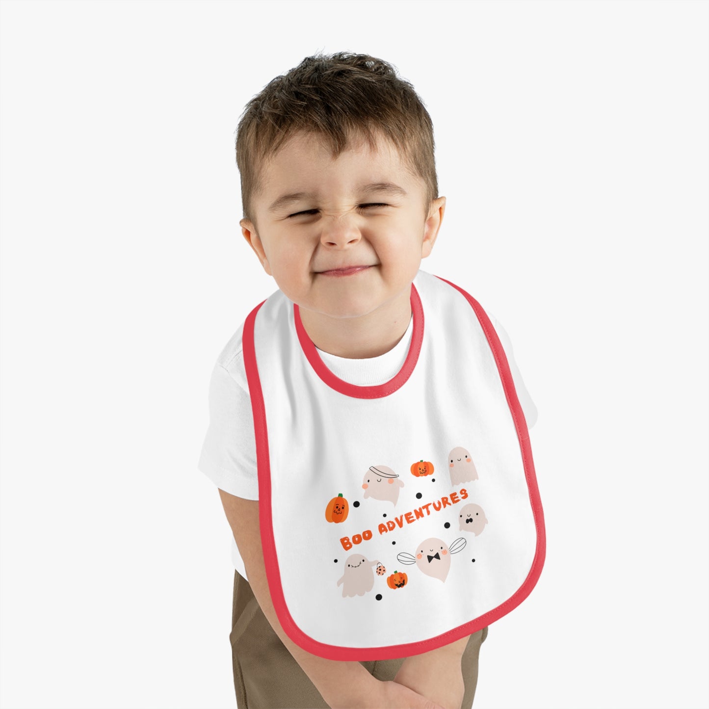 Halloween Baby Bib – Boo Adventures Ghosts & Pumpkins