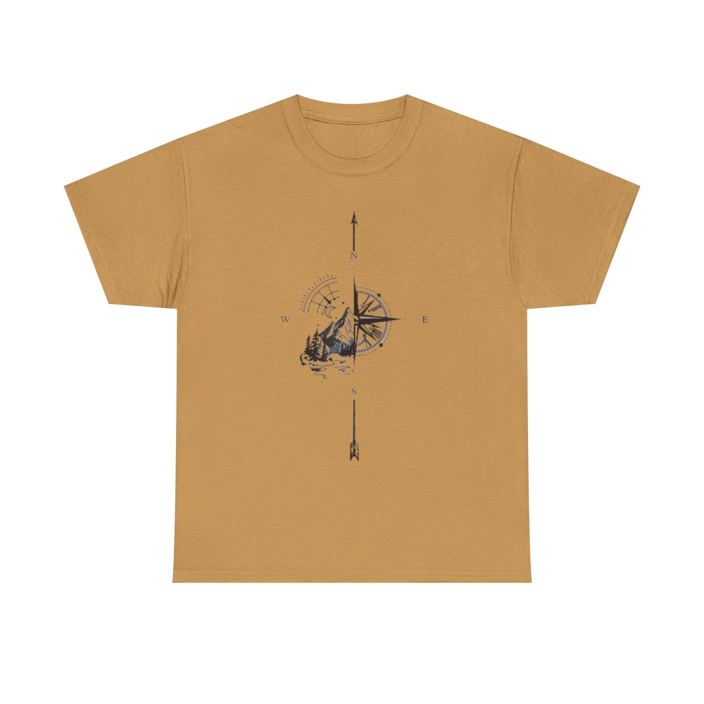 Mountain Compass Pattern Unisex Tee, Adventure Lover Hiking Tshirt, Traveler Gift Shirt, Nature Outdoor Top