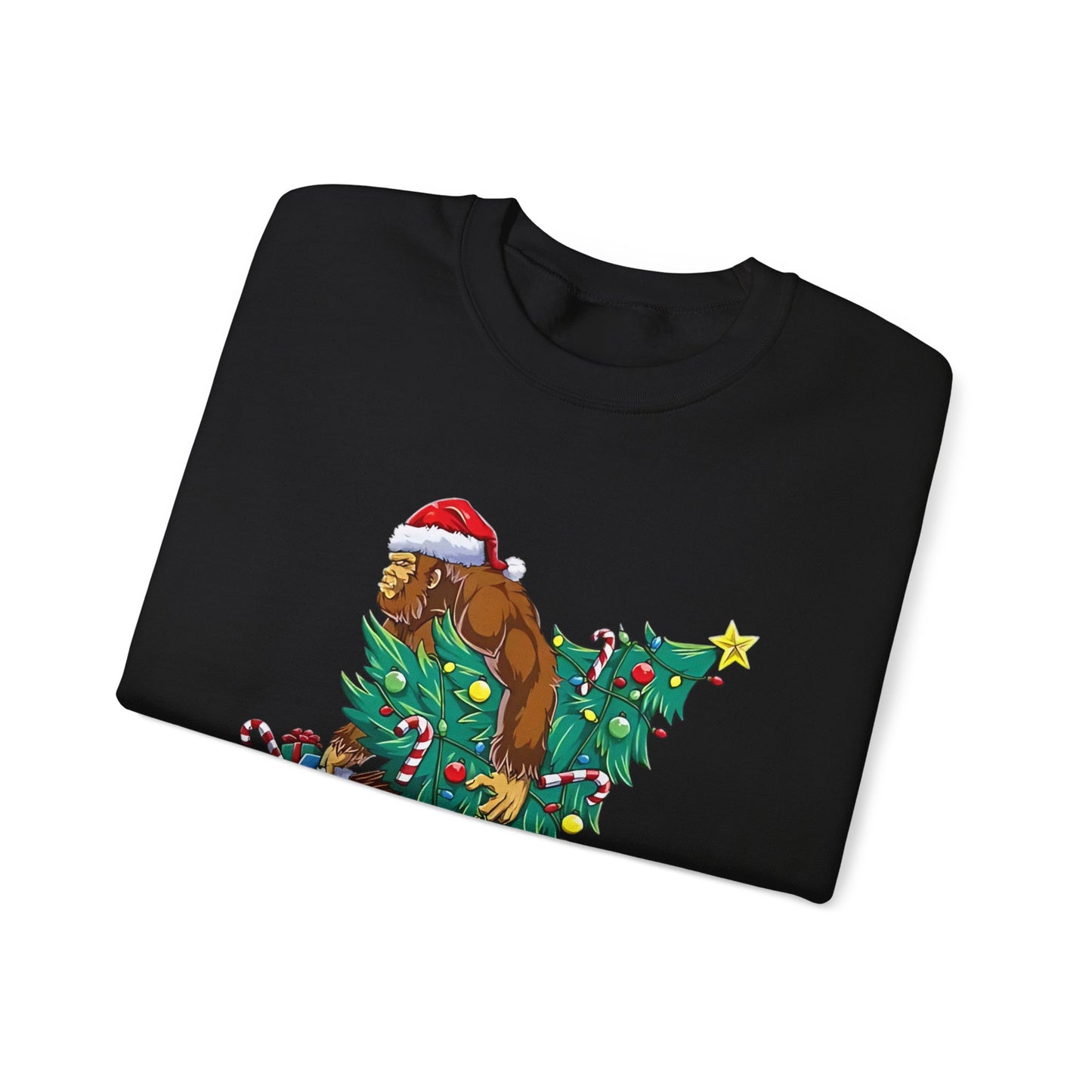 Bigfoot Christmas Lights Sweatshirt, Sasquatch Xmas Jumper, Holiday Bigfoot Sweater, Unisex Bigfoot Crewneck, Christmas Sweatshirt for Men