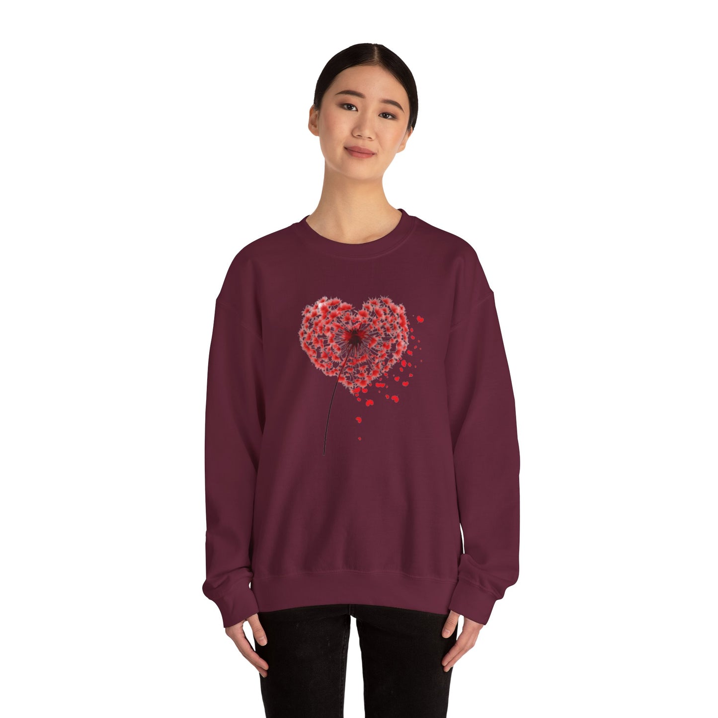 Dandelion Heart Sweatshirt, Valentine Sweatshirt, Wildflower Sweatshirt, Valentine Flower Sweatshirt, Love Sweatshirt - Unisex Sweatshirt