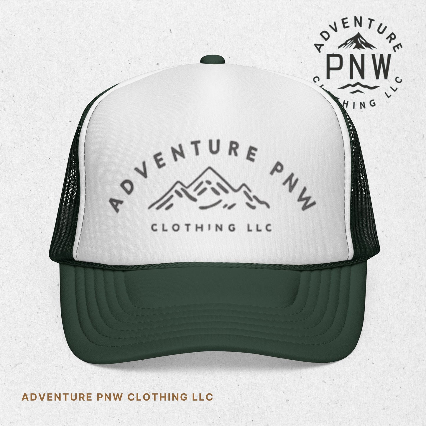 Trucker Caps with Adventure PNW Mountain | Durable Polyester & Nylon Mesh Hats