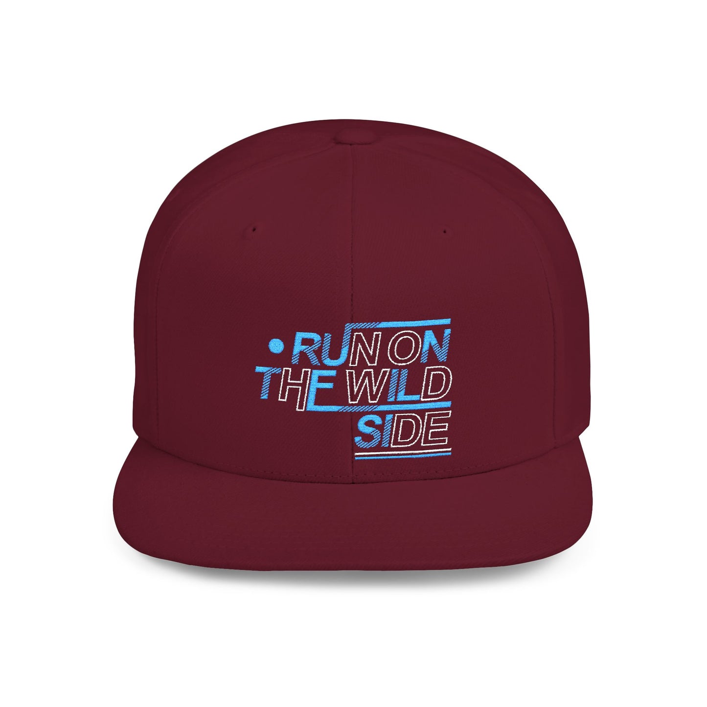 Run on the Wild Side Flat Bill Snapback Hat, Cool Unisex Cap for Outdoor Adventures, Trendy Hat for Summer Festivals, Great Gift for Nature