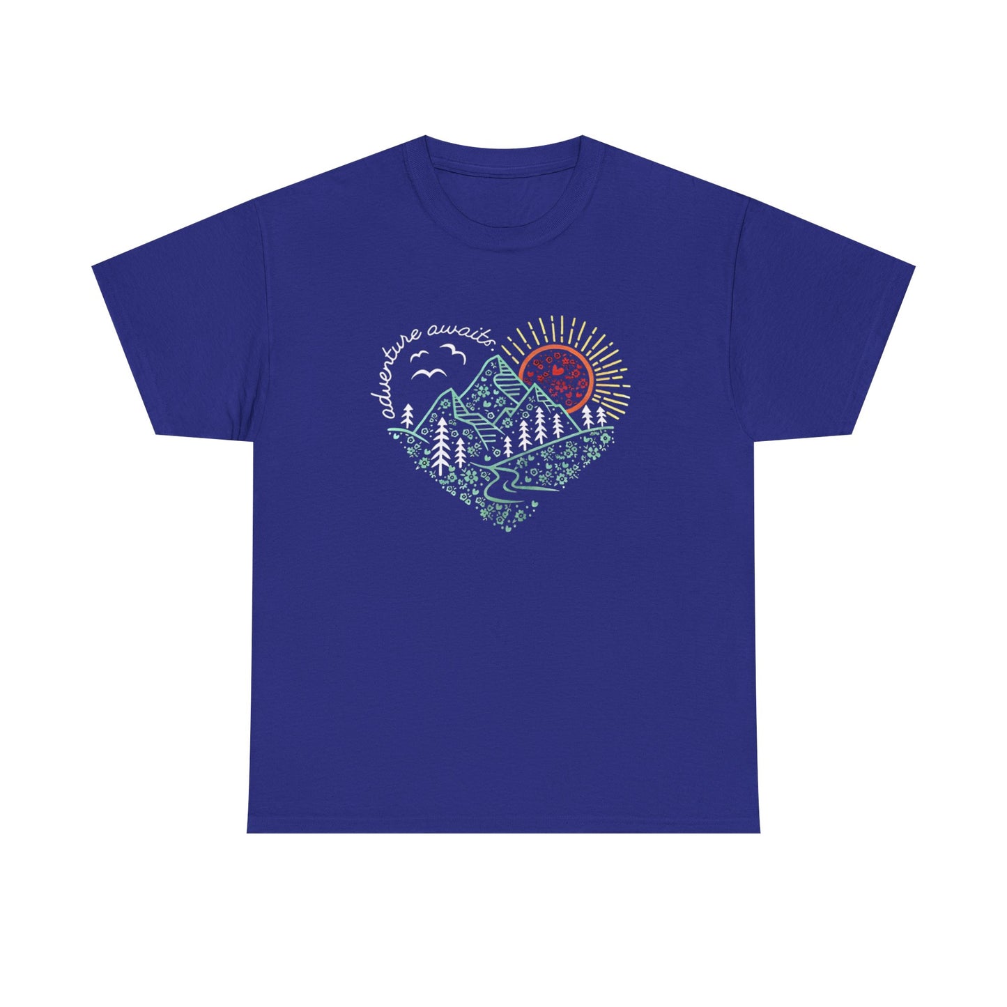 Adventure Awaits Unisex Tee, Mountain Hiker Nature Camping Shirt, Gift for Vacation, Outdoor Enthusiast Apparel, Wilderness Explorer Top