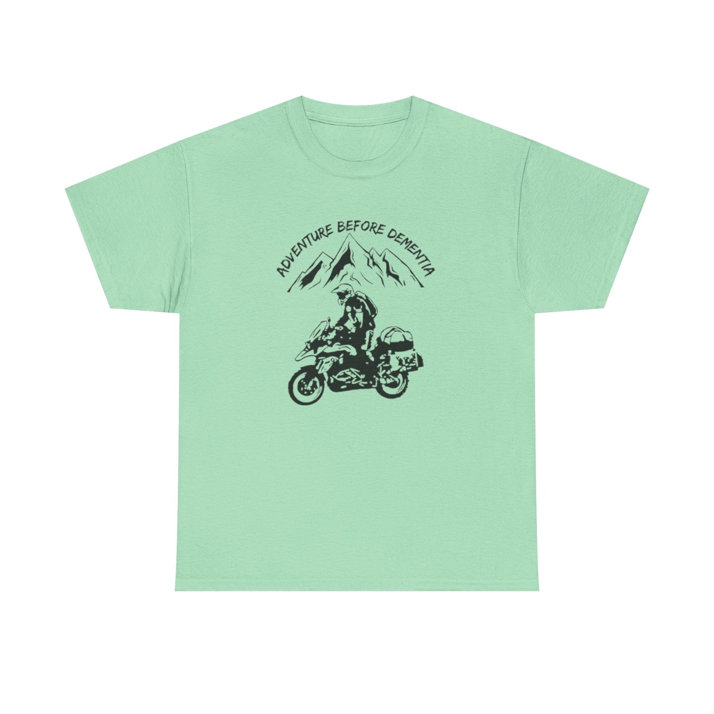 Adventure Before Dementia T-Shirt, Motorcycle & Mountain Travel Tee, Unisex Hiking and Camping Shirt for Outdoor Enthusiasts