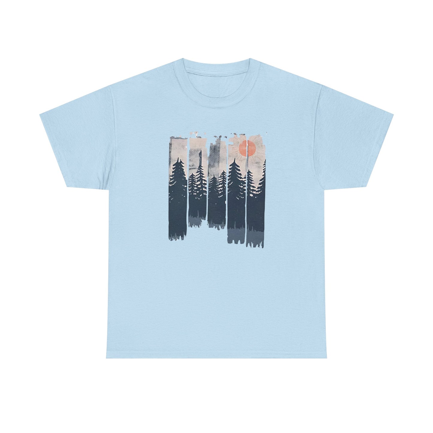 Forest Mountain T Shirt, Nature Lover Hiking Outdoorsy Tee, Glamping Adventure Vintage Tshirt, 90s Retro Camping Top, Unisex Heavy Cotton