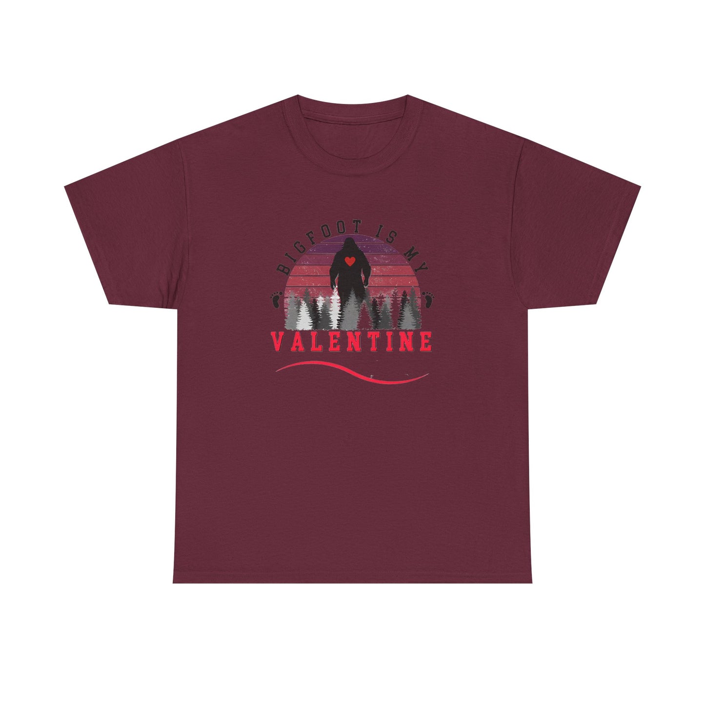Bigfoot Is My Valentine Unisex Tee, Funny Cryptid Gift Shirt, V Day Tshirt, Valentines Day Gift