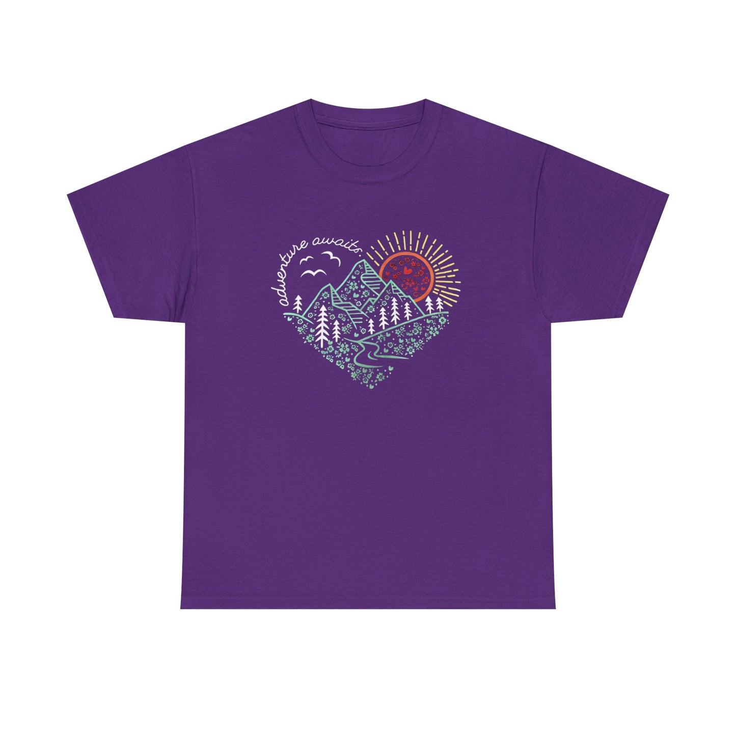Adventure Awaits Unisex Tee, Mountain Hiker Nature Camping Shirt, Gift for Vacation, Outdoor Enthusiast Apparel, Wilderness Explorer Top