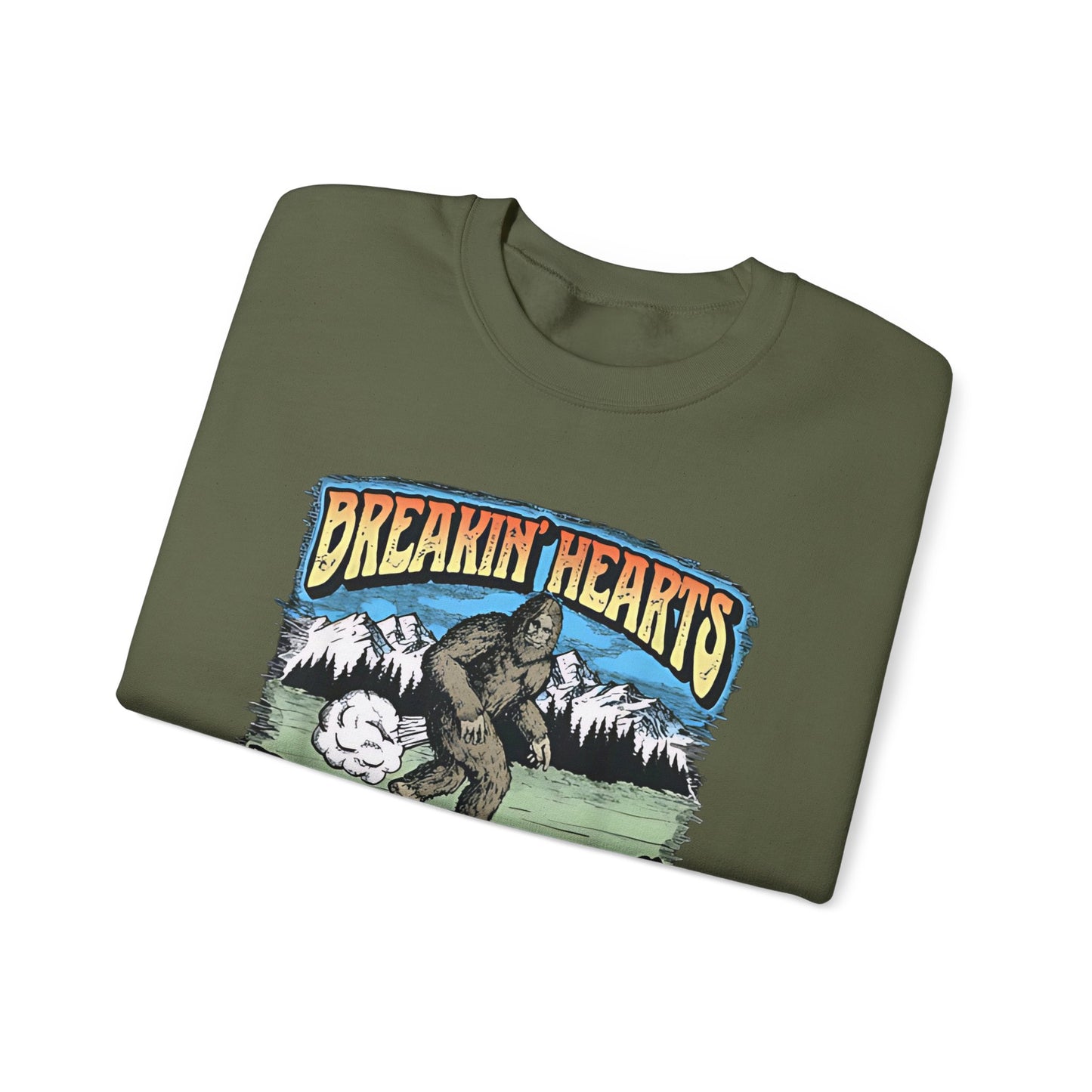 Breakin Hearts Rippin Farts Funny Sasquatch Bigfoot 80s Unisex Sweatshirt - Funny Gift, Bigfoot Lover, Funny Sweatshirt, Sasquatch Shirt,