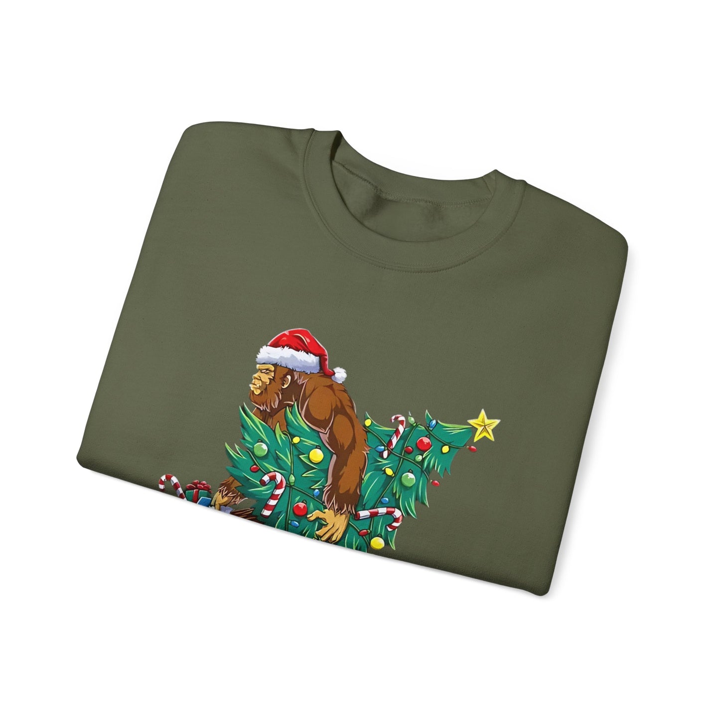 Bigfoot Christmas Lights Sweatshirt, Sasquatch Xmas Jumper, Holiday Bigfoot Sweater, Unisex Bigfoot Crewneck, Christmas Sweatshirt for Men