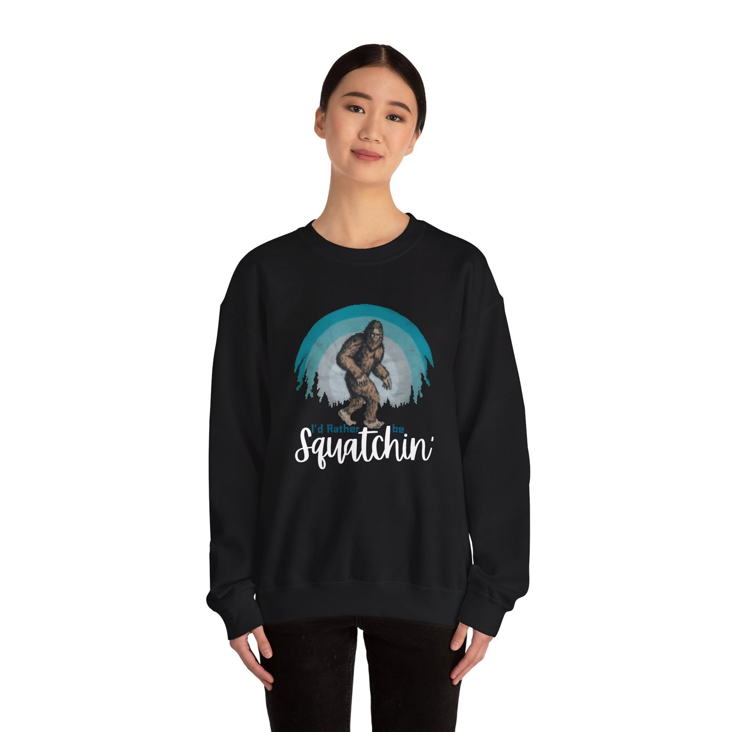 Squatchin Sweatshirt, Bigfoot Crewneck, Sasquatch Sweater, Vintage Yeti Jumper, Funny 80s Hoodie