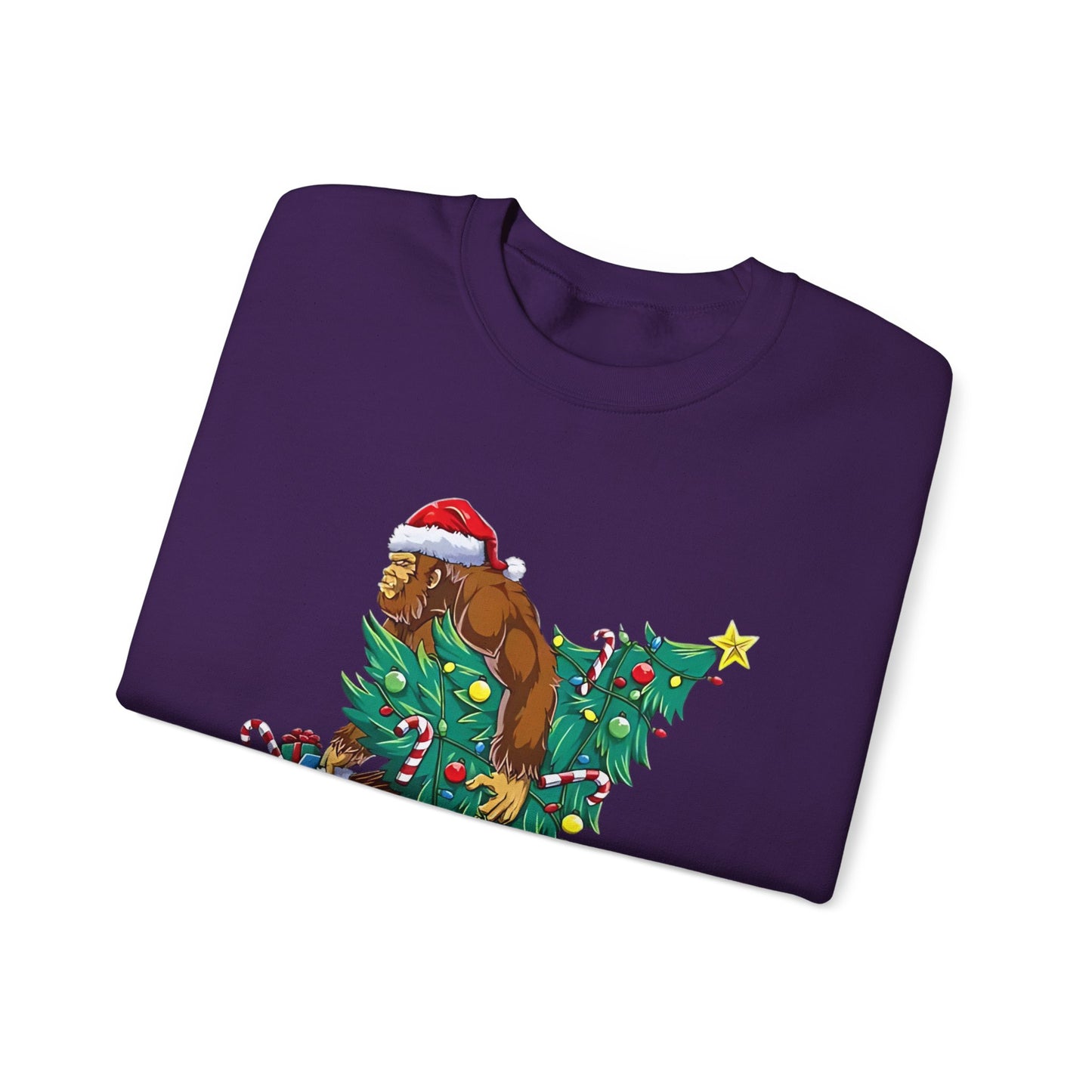 Bigfoot Christmas Lights Sweatshirt, Sasquatch Xmas Jumper, Holiday Bigfoot Sweater, Unisex Bigfoot Crewneck, Christmas Sweatshirt for Men