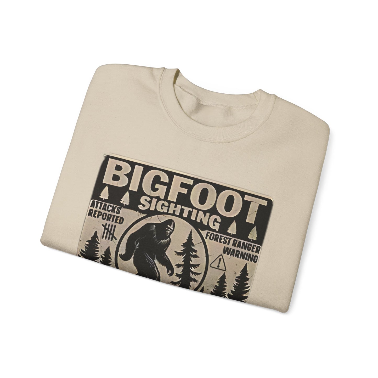 Bigfoot Sighting Retro Sweatshirt, Funny Sasquatch Crewneck, Ranger Warning Forest Attacks Vintage Jumper, Stay Out Woods Unisex Hoodie,