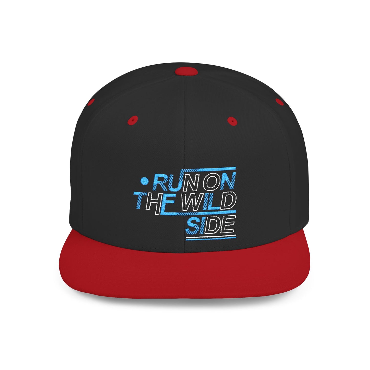 Run on the Wild Side Flat Bill Snapback Hat, Cool Unisex Cap for Outdoor Adventures, Trendy Hat for Summer Festivals, Great Gift for Nature