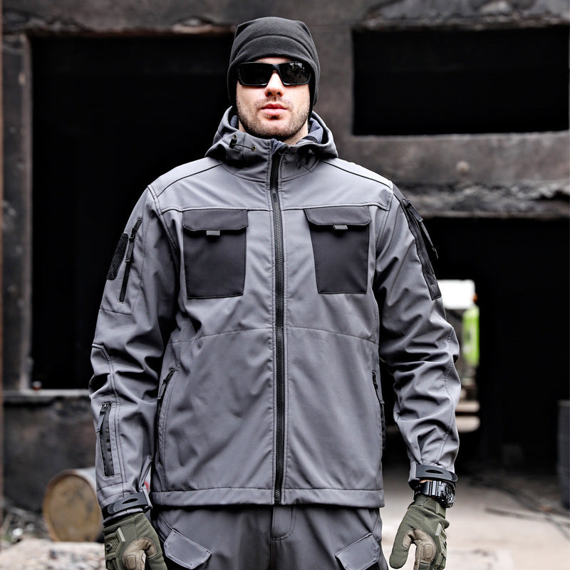 Tactical Soft Shell Jacket - Heavy-Duty Waterproof Outdoor Windbreaker with Multi-Pockets