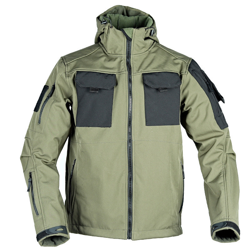 Tactical Soft Shell Jacket - Heavy-Duty Waterproof Outdoor Windbreaker with Multi-Pockets